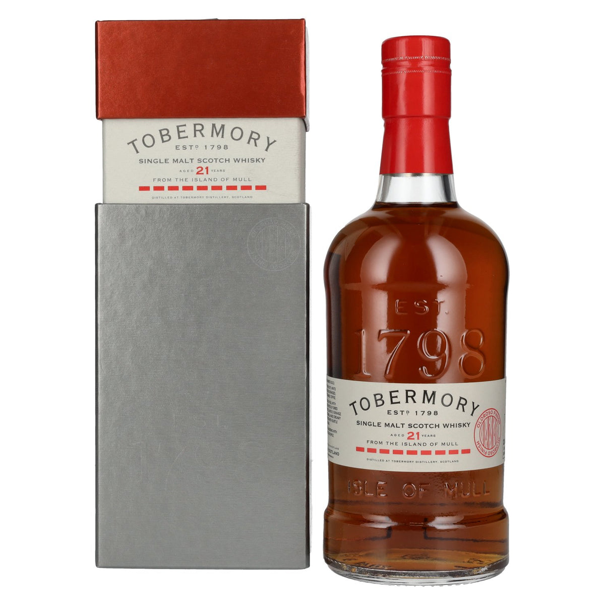 Tobermory 21 Years Old Single Malt Oloroso Cask Finish 46,3% Vol. 0,7l en boîte cadeau