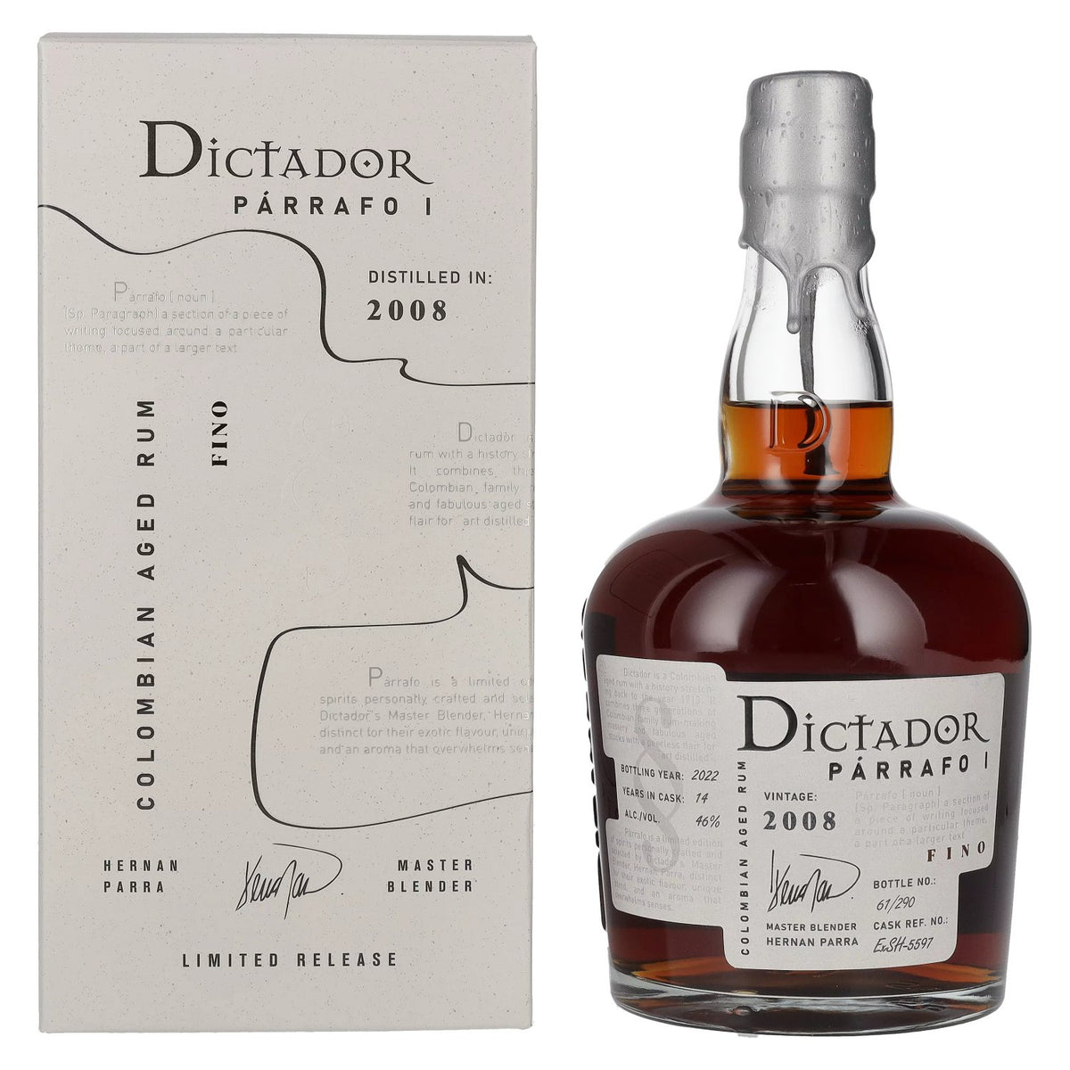 Dictador PÁRRAFO I 14 Years Old FINO Vintage 2008 46% Vol. 0,7l in gift box