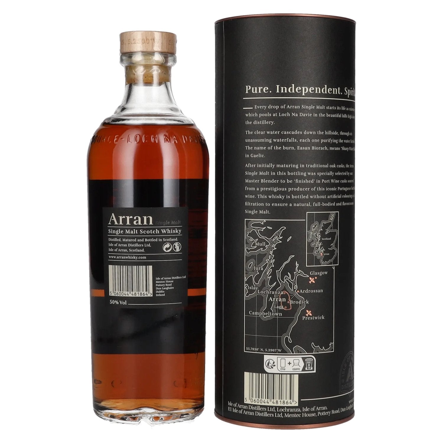 Arran Single Malt PORT CASK FINISH Single Malt Scotch Whisky 50% Vol. 0,7l in gift box