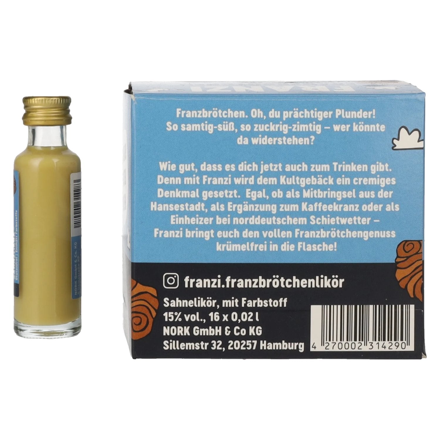 Franzi Franzbrötchen Likör 15% Vol. 16x0,02l