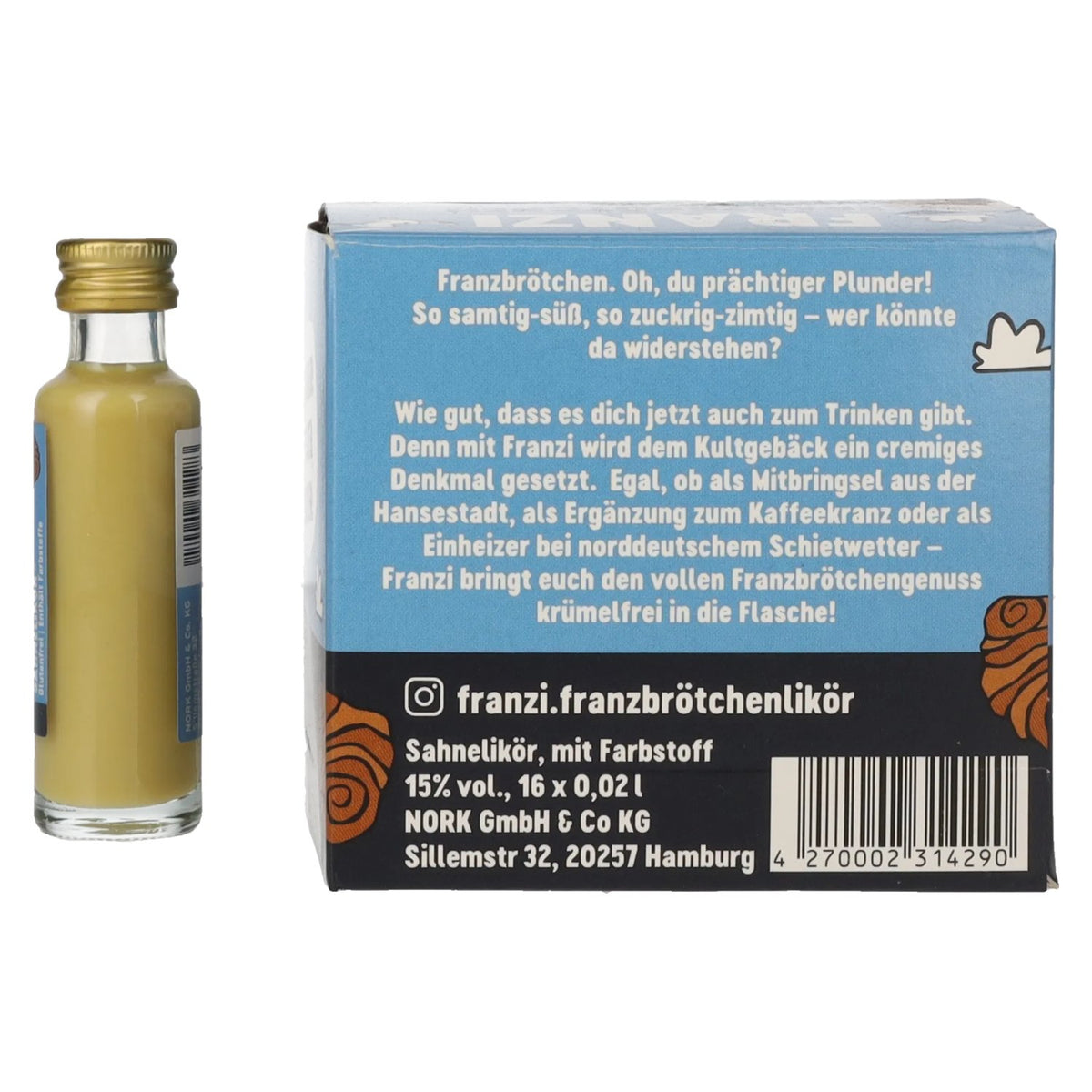 Franzi Franzbrötchen Likör 15% Vol. 16x0,02l