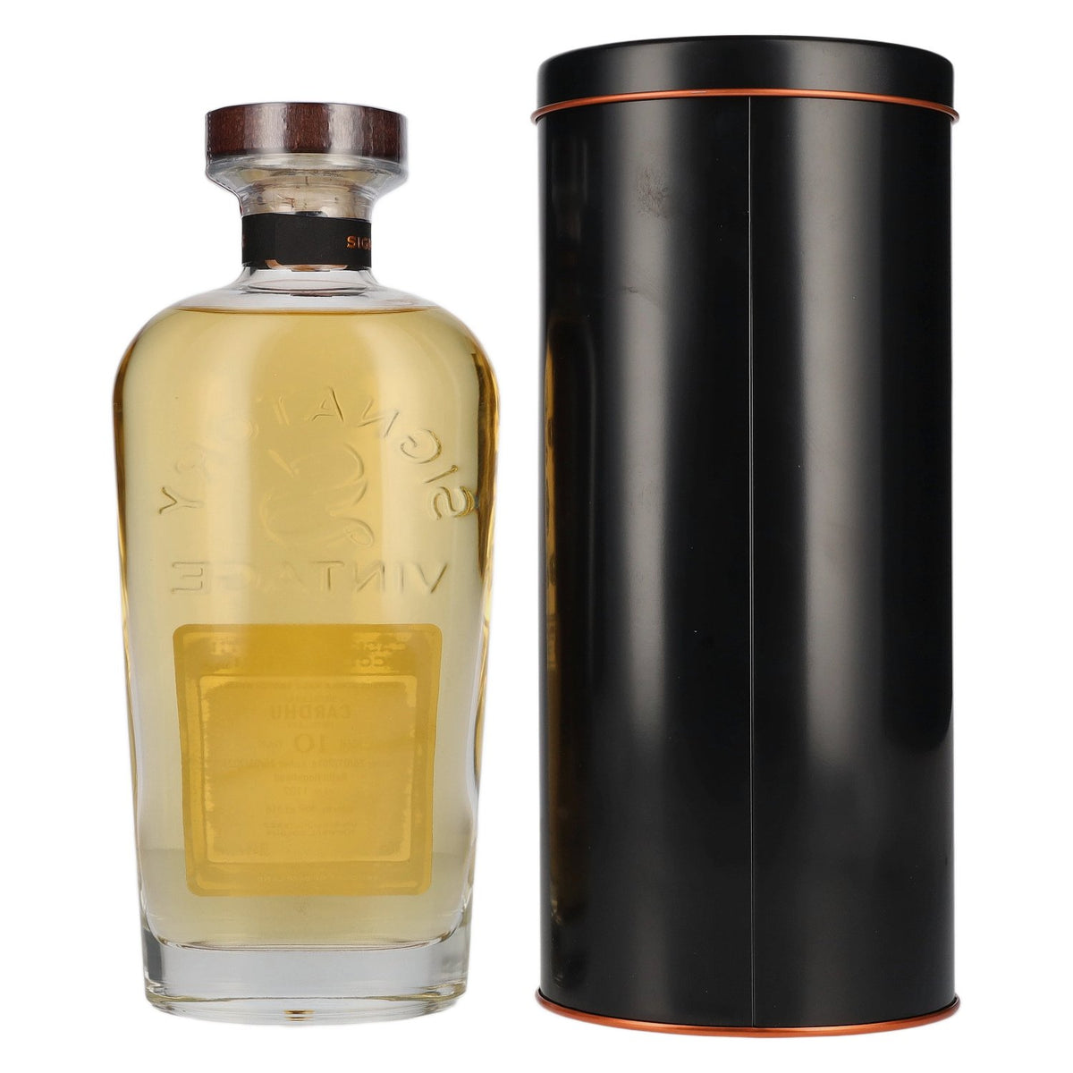 Signatory Vintage Cardhu 10 ans d'âge, rechargé en fût Hogshead, brut de fût n° 1132, 2016, 58,4 % vol., 0,7 l dans une boîte en fer-blanc