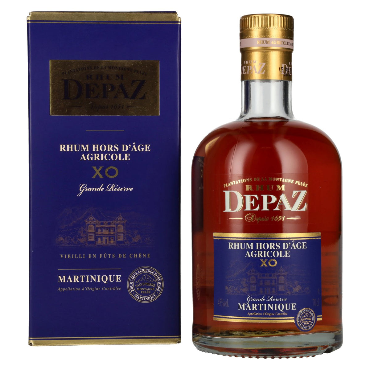 Depaz Rhum Hors D'Âge Agricole XO Grande Réserve 45% Vol. 0,7l in gift box