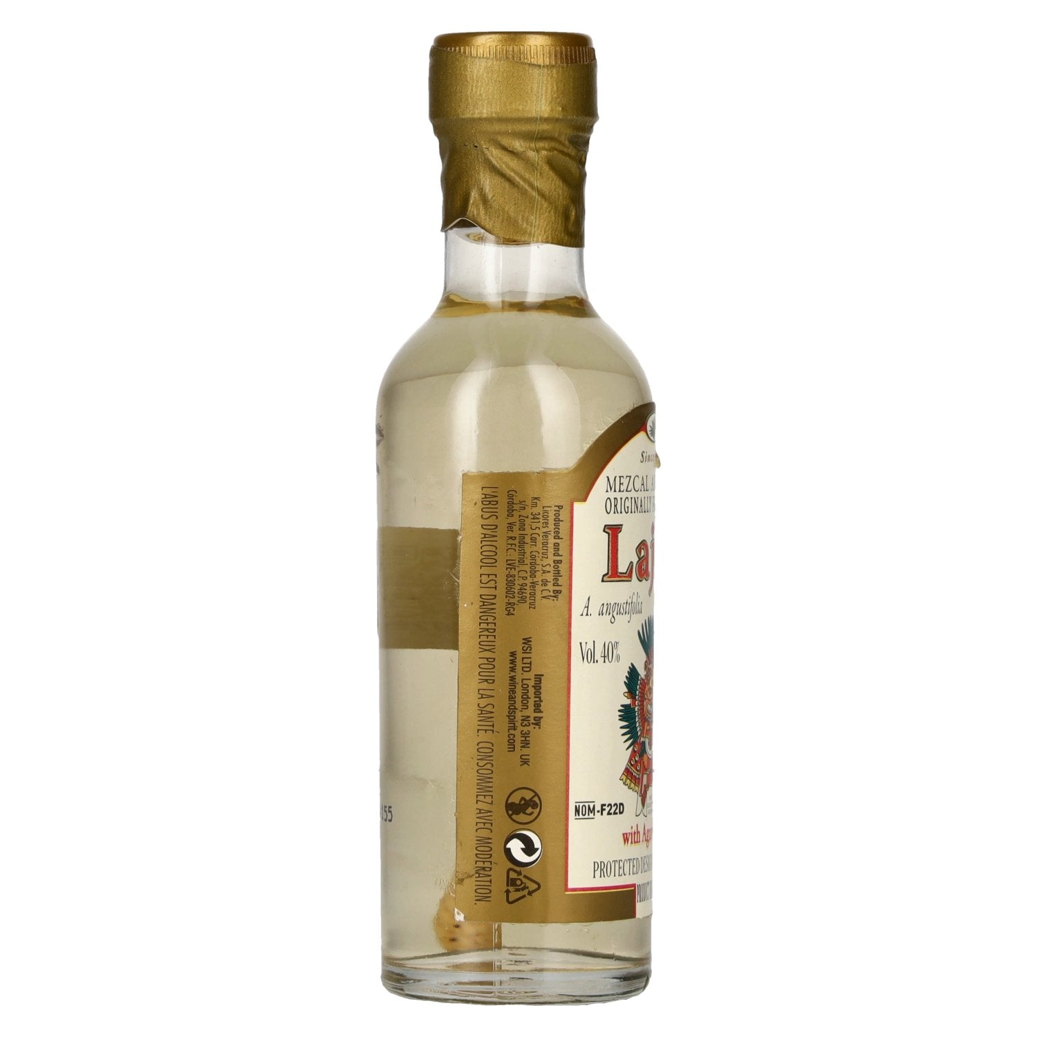 Lajita Mezcal Oaxaqueño avec ver d'agave 40% vol. 0,05l