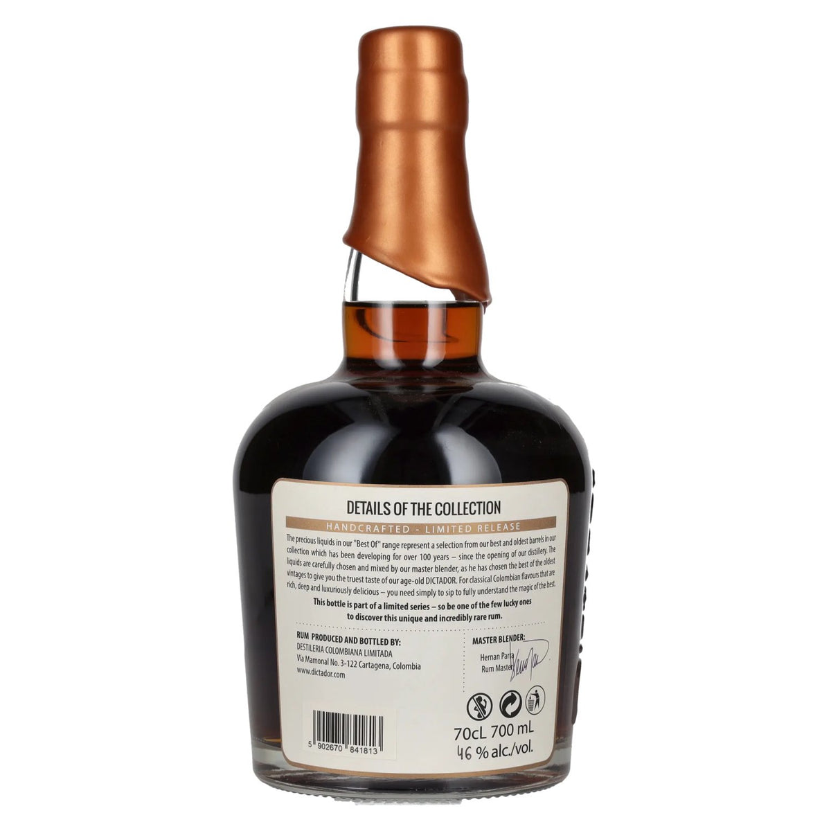 Dictador BEST OF 1981 ALTISIMO Colombian Rum 36YO/080617/EX-W048 46% Vol. 0,7l