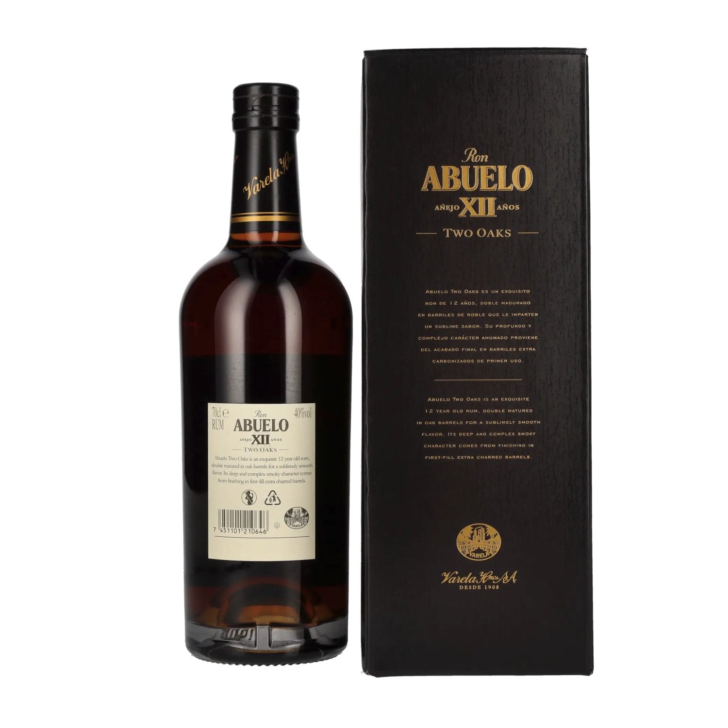 Ron Abuelo Añejo XII Años TWO OAKS Double Matured 40% Vol. 0,7l in gift box