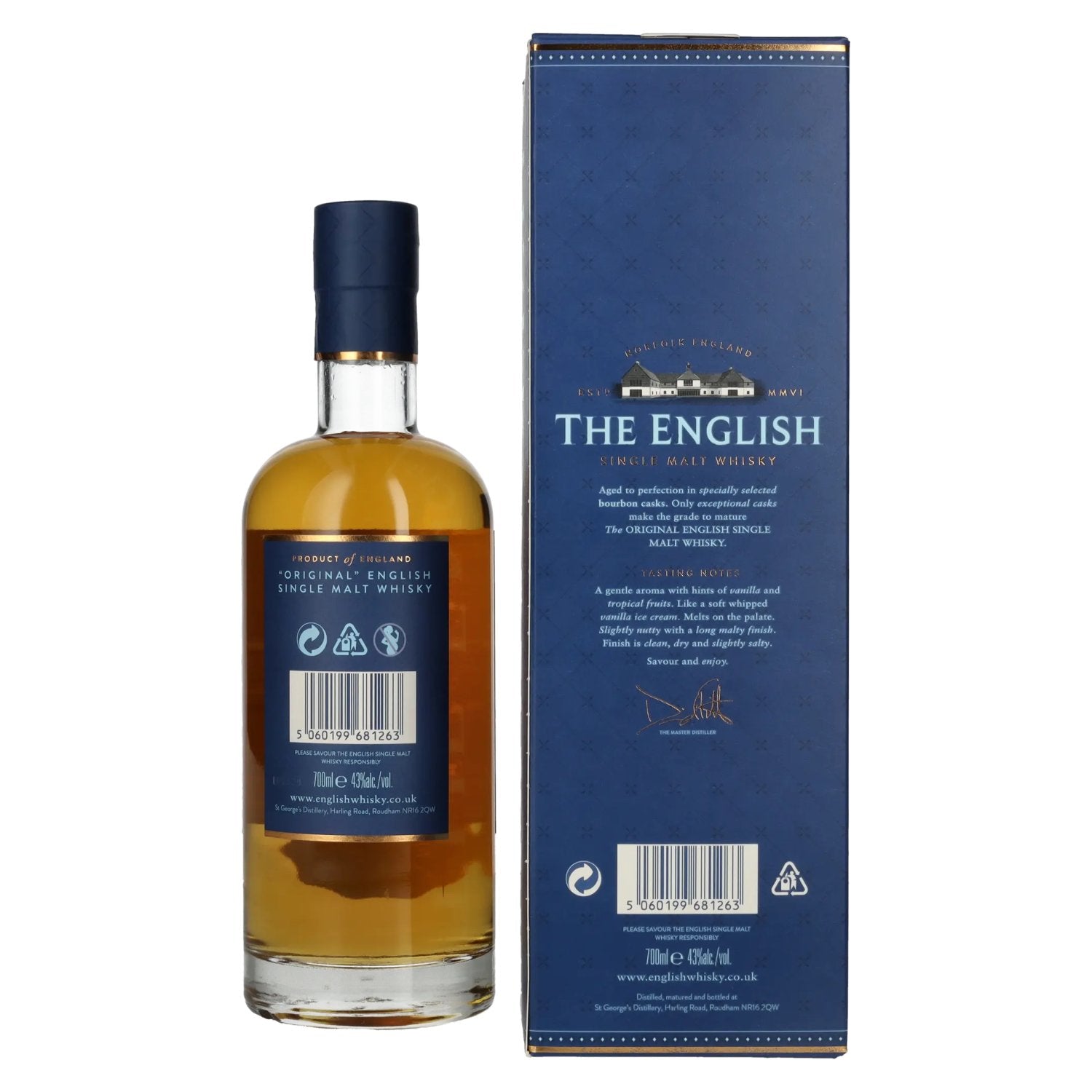 The English Distillery Original Single Malt Whisky 43% Vol. 0,7l in gift box