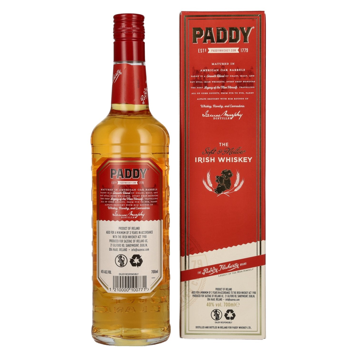 Paddy Irish Whiskey 40% Vol. 0,7l in Geschenkbox