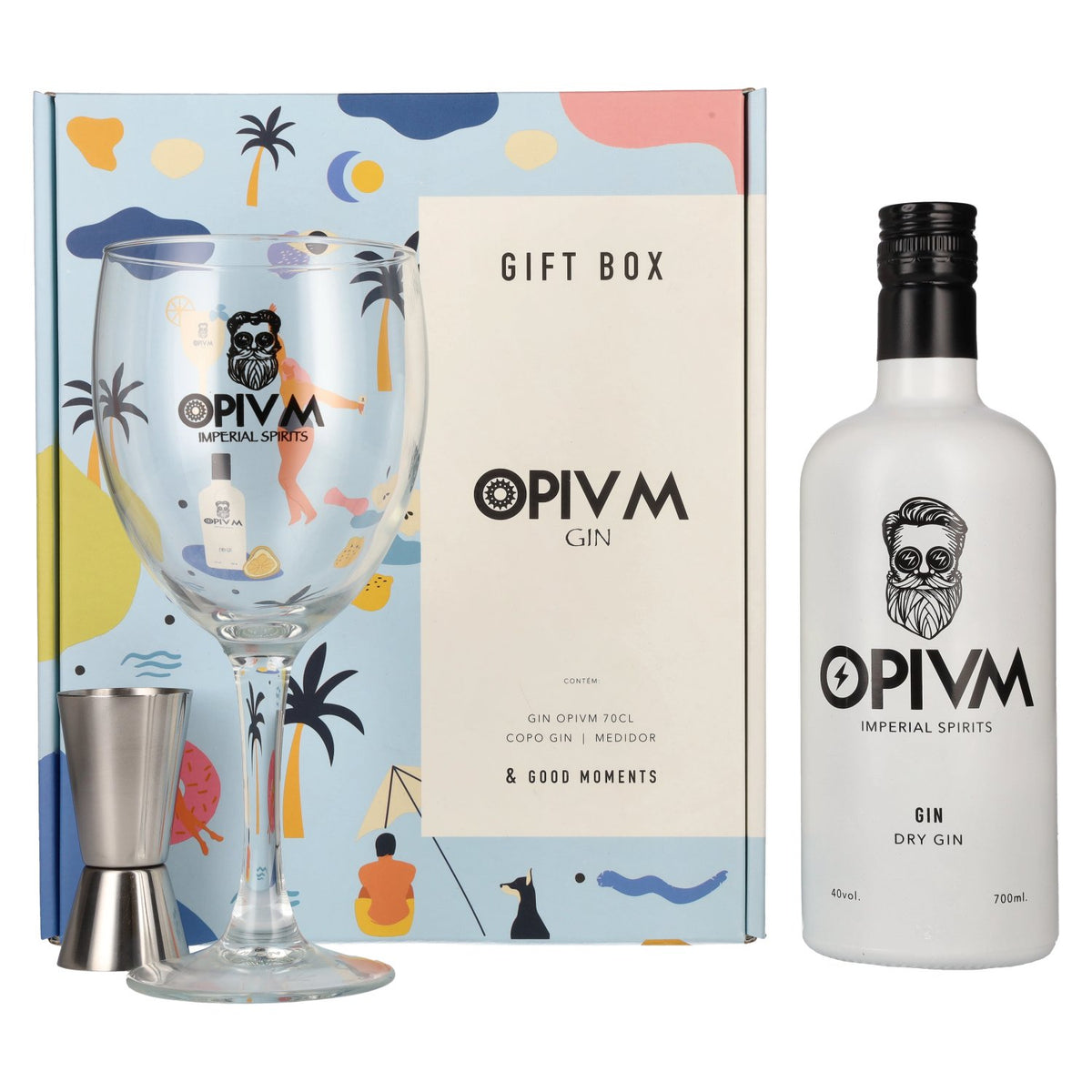 OPIVM Imperial Spirits Dry Gin 40% Vol. 0.7l in gift box with glass &amp; measuring jug