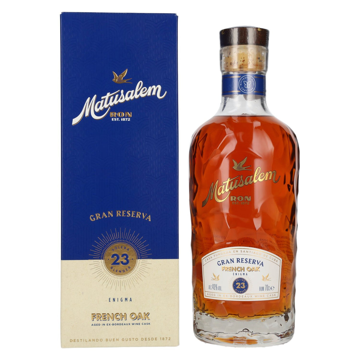 Ron Matusalem 23 Solera Gran Reserva, rhum vieilli en fûts de chêne français, 40 % vol., 0,7 l, dans un coffret cadeau