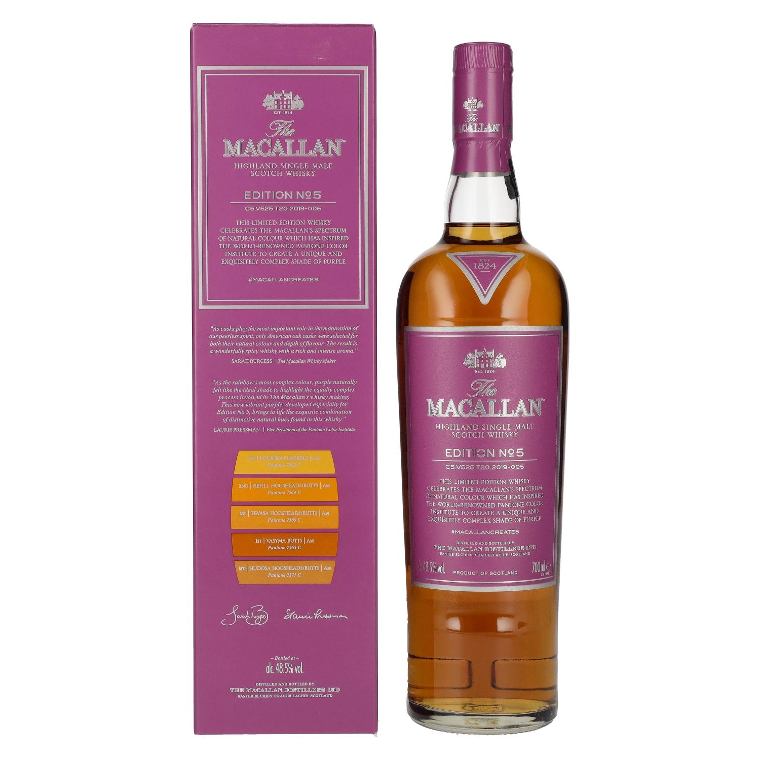 The Macallan EDITION N° 5 Highland Single Malt 48,5% Vol. 0,7l en coffret cadeau