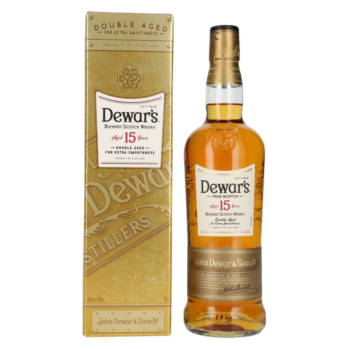 Dewar's 15-Year-Old Blended Scotch Whisky, 40% vol., 0.7 l, in a gift box