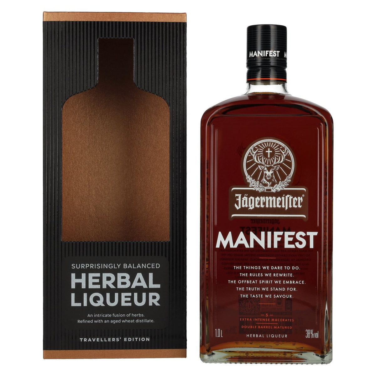 Jägermeister MANIFEST TRAVELLERS' EDITION herbal liqueur 38% vol. 1l in gift box