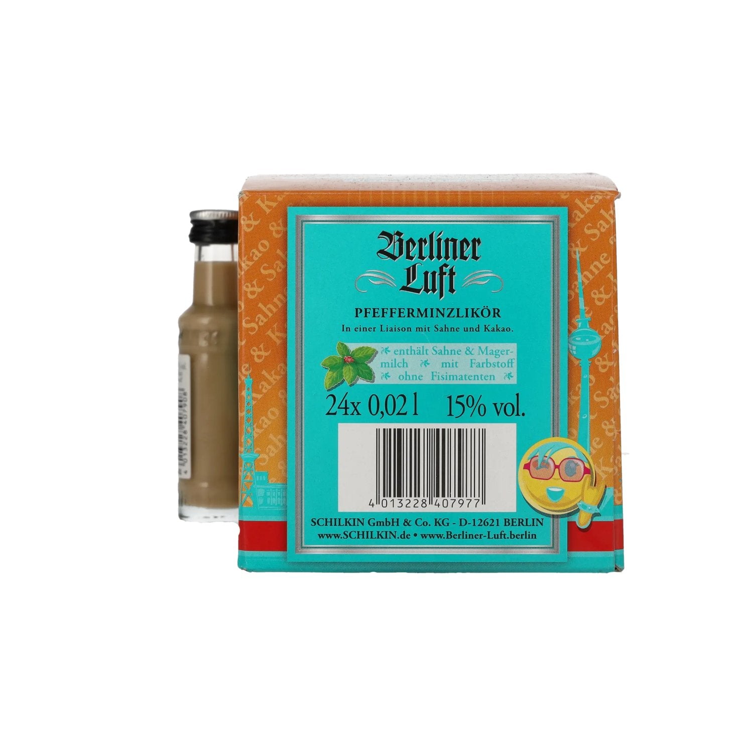 Berliner Luft SCHOKO Der Frische Pfefferminzlikör 15% Vol. 24x0,02l