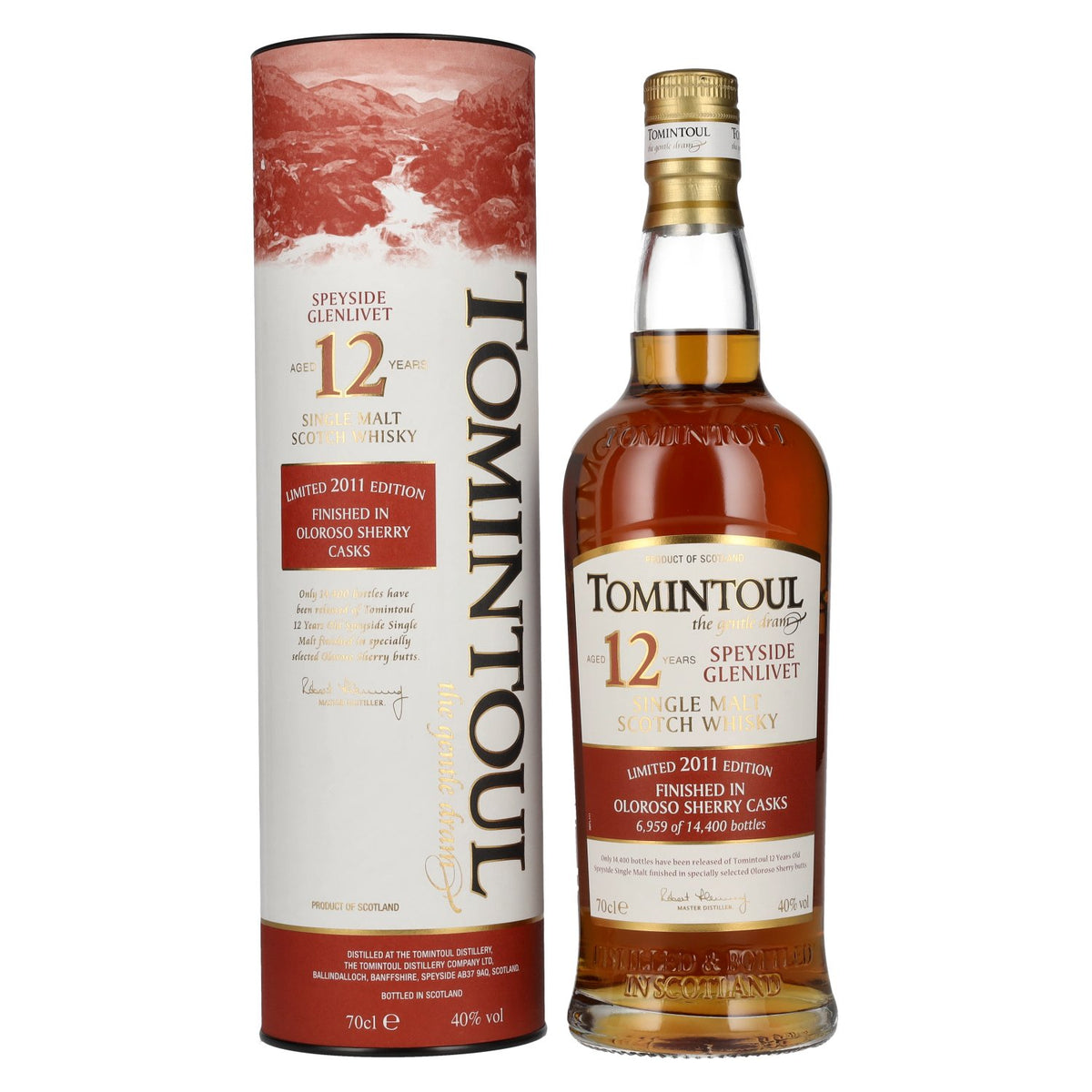 Tomintoul 12 Years Old OLOROSO SHERRY CASKS Finish Limited Edition 2011 40% Vol. 0,7l en boîte cadeau