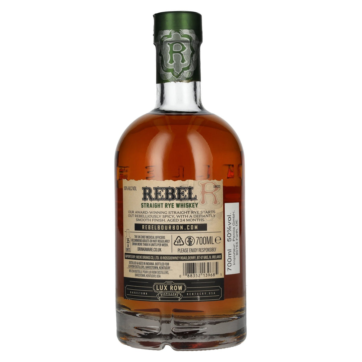 Rebel 100 Straight Rye Whiskey 50 % vol. 0,7 l