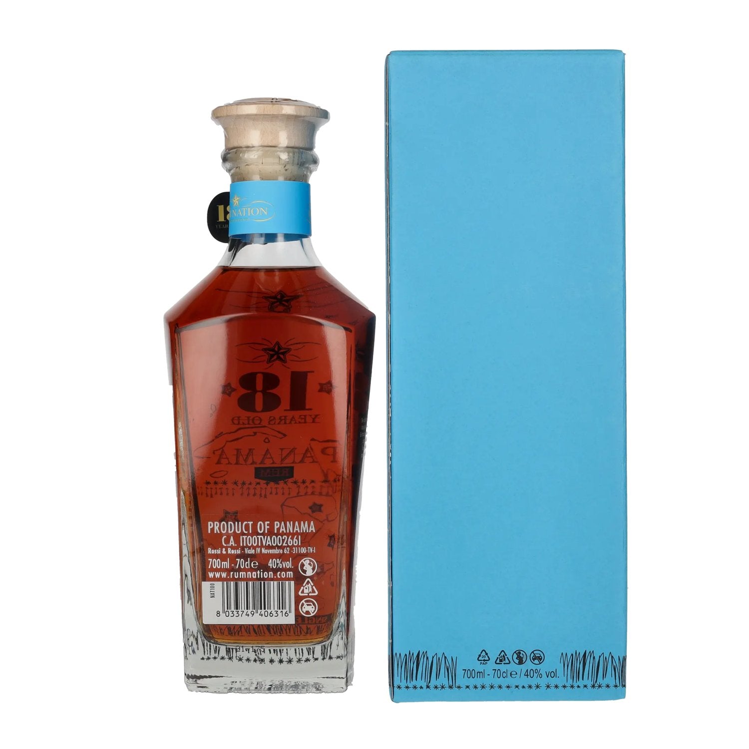 Rum Nation Panama 18 Years Old Decanter 40% Vol. 0,7l in Geschenkbox