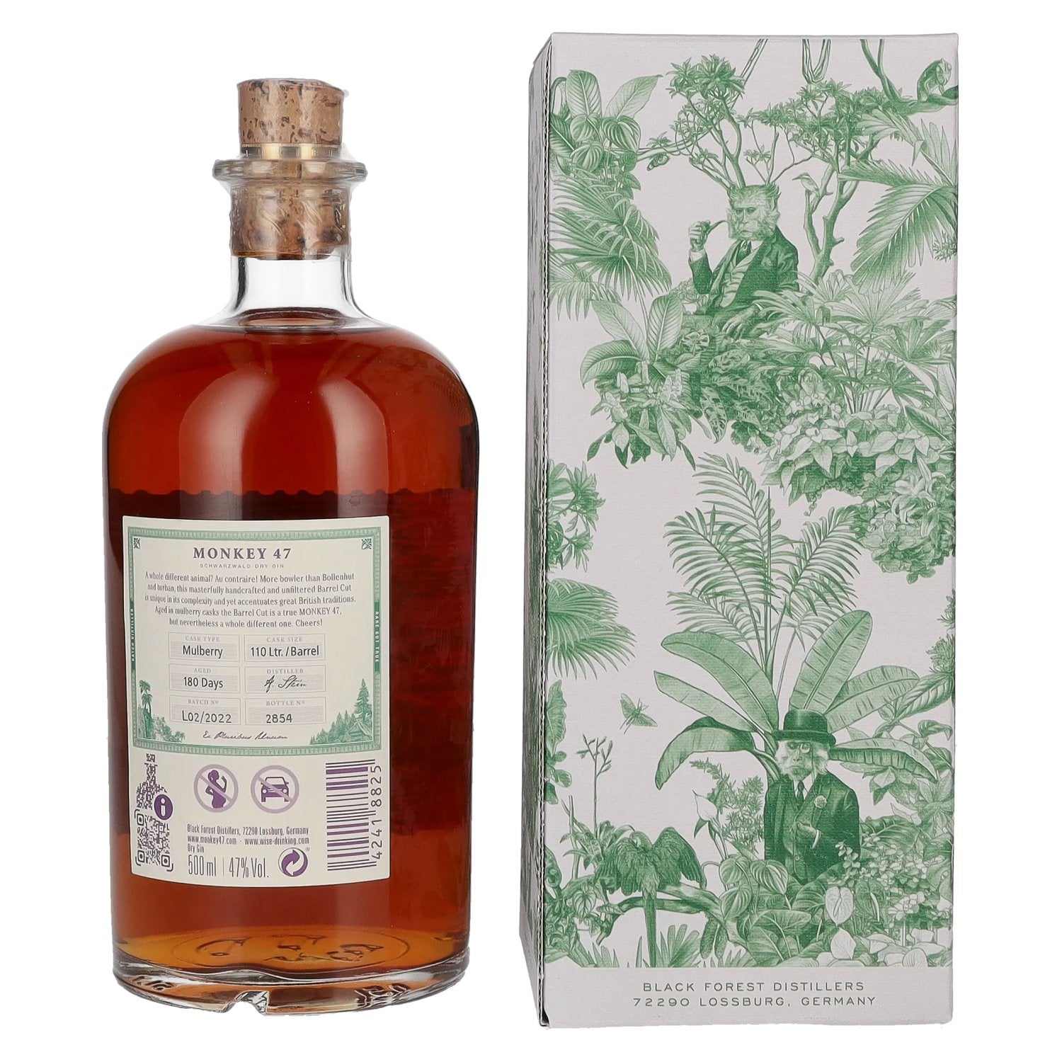 Monkey 47 Black Forest Dry Gin Barrel Cut 47% Vol. 0.5l in gift box