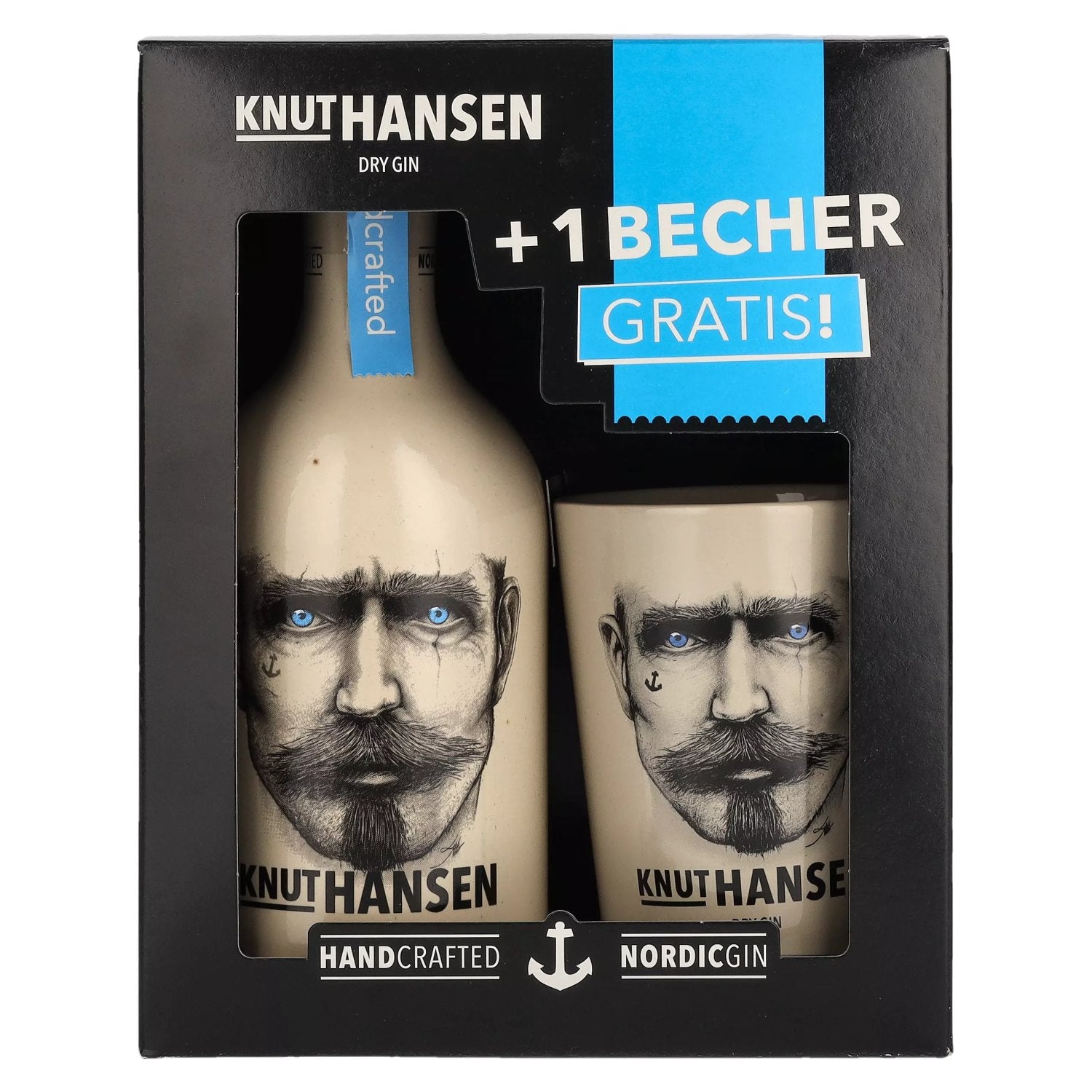 Knut Hansen Dry Gin 42% vol. 0,5l en boîte cadeau avec tasse en céramique