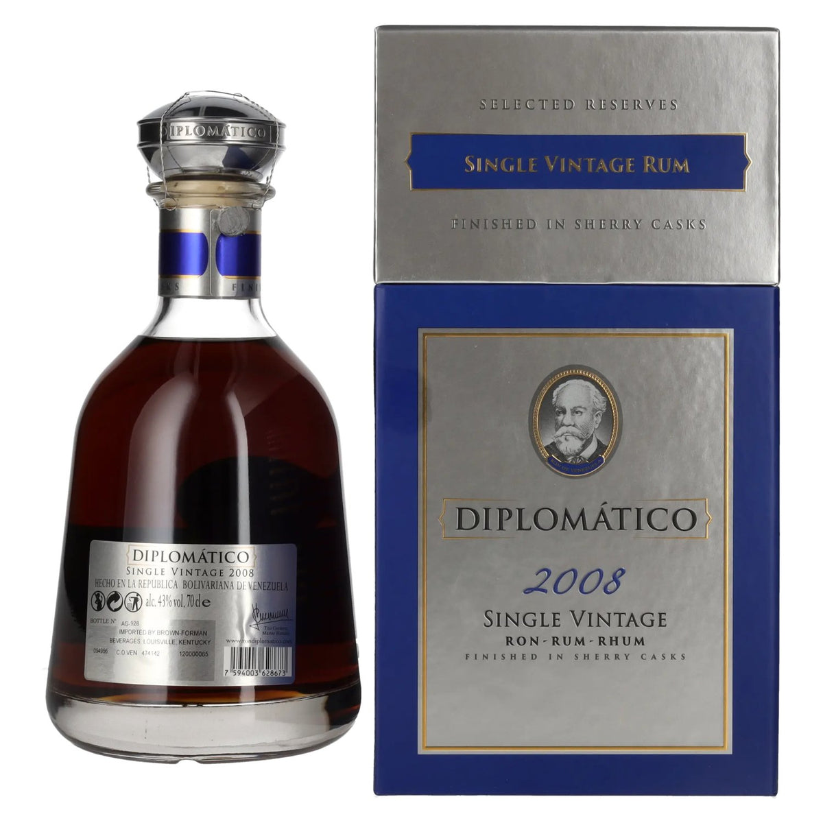 Diplomático Single Vintage Rum 2008 43% Vol. 0,7l in gift box