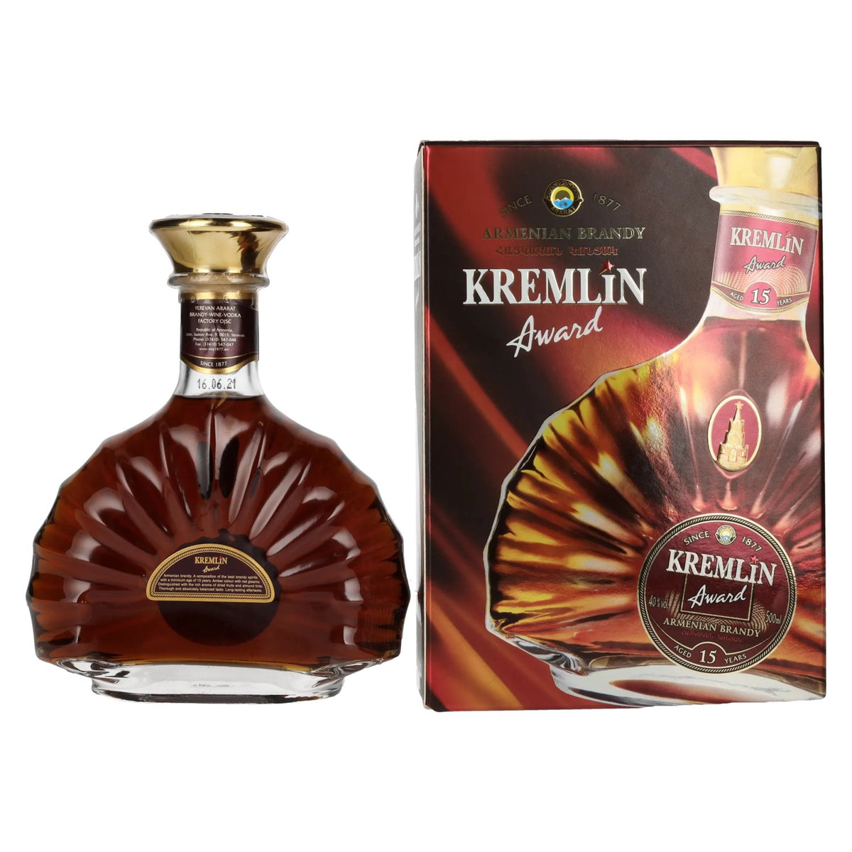 Kremlin Award 15 Years Old Armenian Brandy 40% Vol. 0,5l in gift box