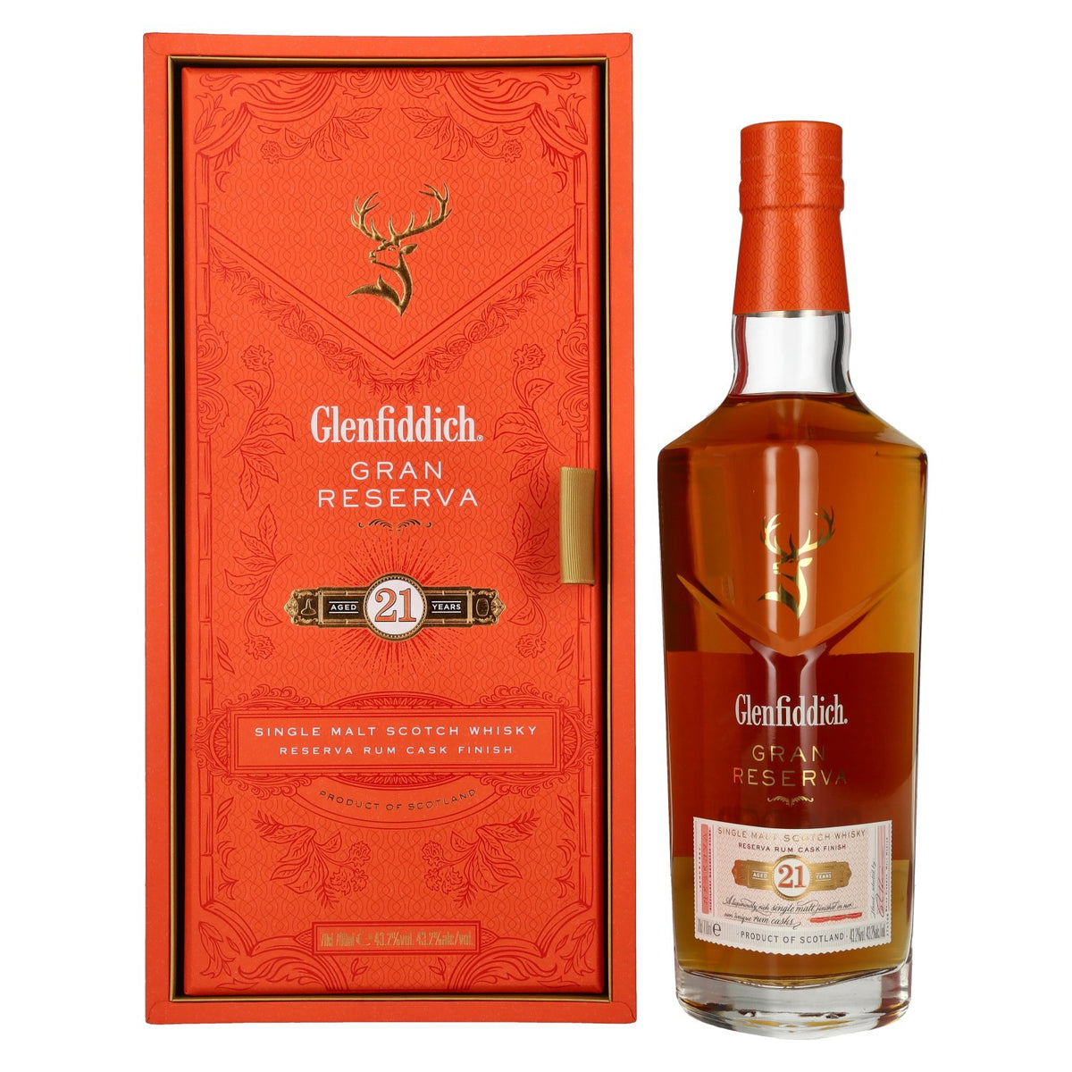 Glenfiddich 21 Years Old GRAN RESERVA Rum Cask Finish 43,2% Vol. 0,7l en boîte cadeau