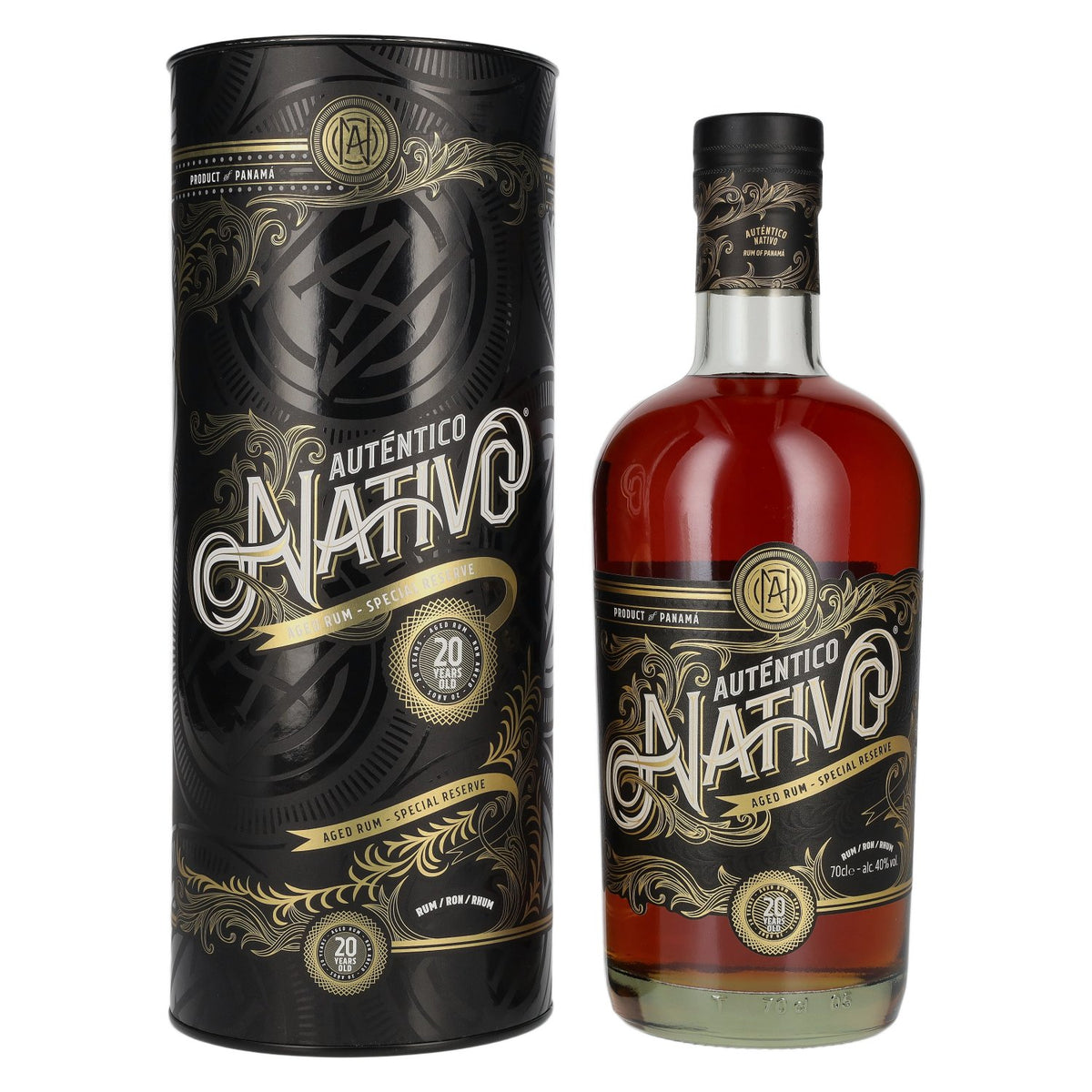 Auténtico Nativo Rum 20 Years Old Special Reserve Rum 40% Vol. 0,7l in gift box
