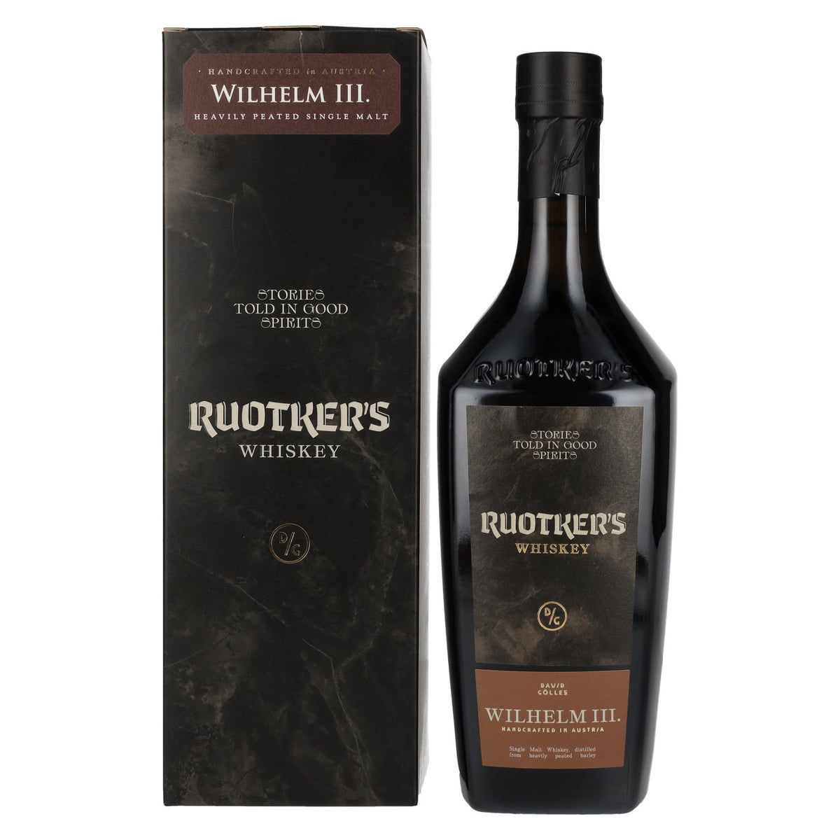 Ruotker's WILHELM III. Heavily Peated Single Malt Whiskey 46% Vol. 0,7l in gift box