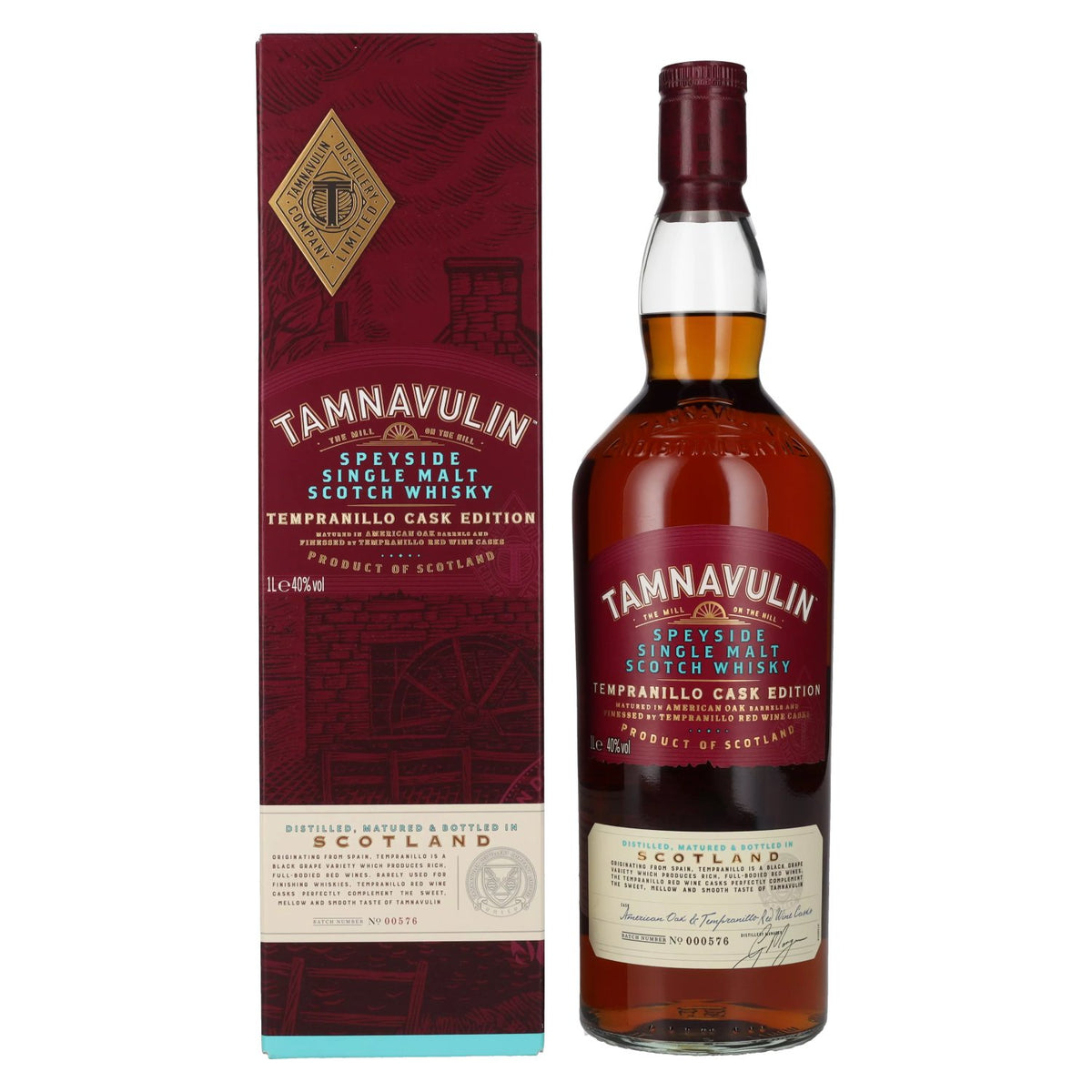 Tamnavulin TEMPRANILLO CASK Speyside Single Malt Scotch Whisky 40% Vol. 1l in gift box