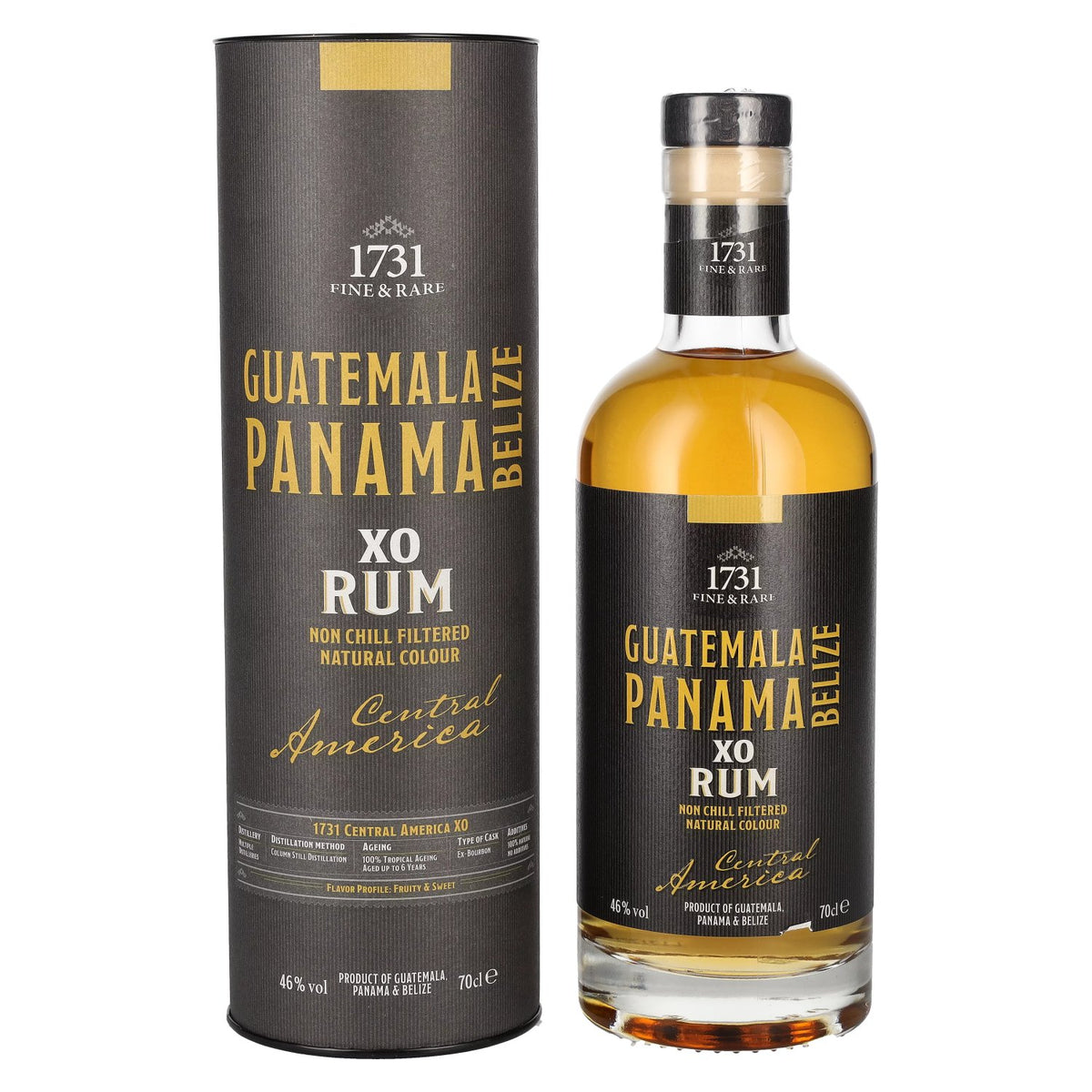 1731 Fine &amp; Rare GUATEMALA PANAMA BELIZE XO Central America Rum 46% Vol. 0,7l in gift box