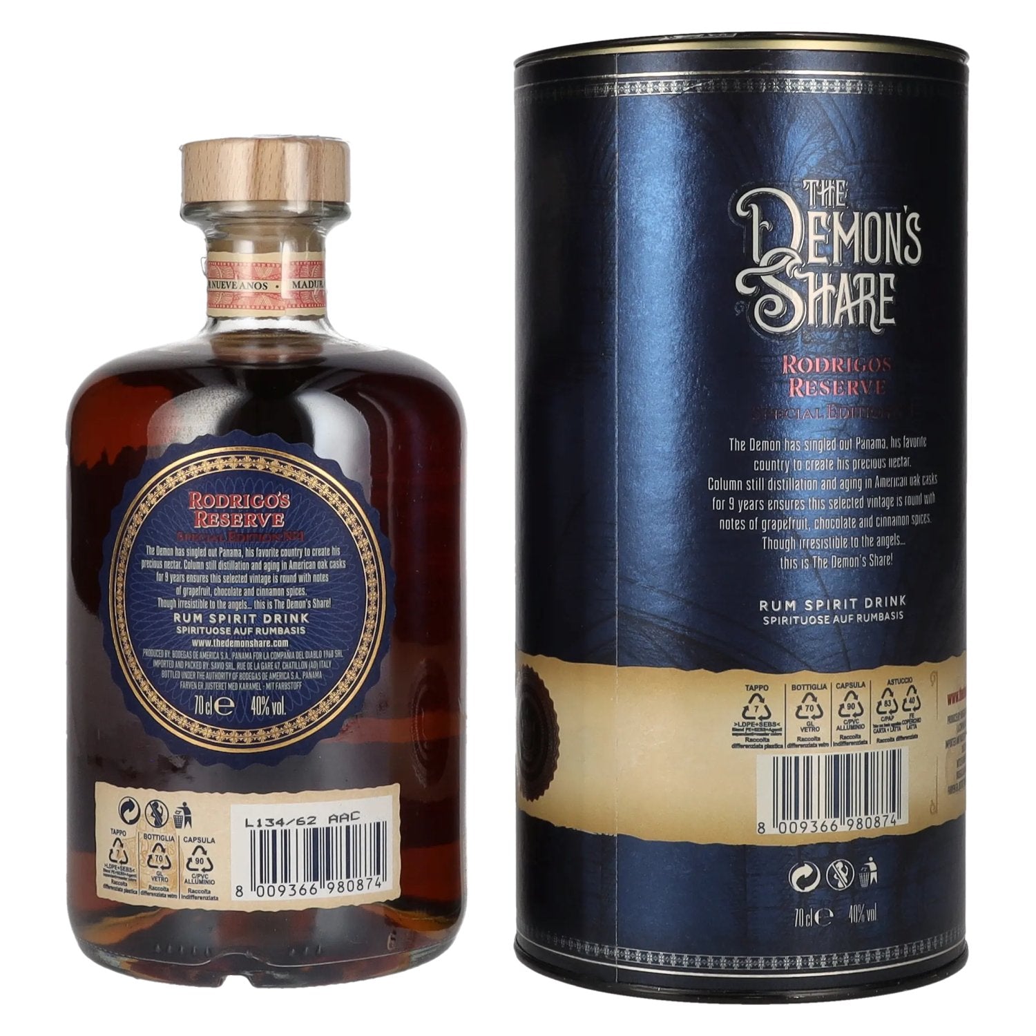 The Demon's Share 9 Years Old Rodrigo's Reserve Special Edition No. 1 40% Vol. 0,7l in gift box