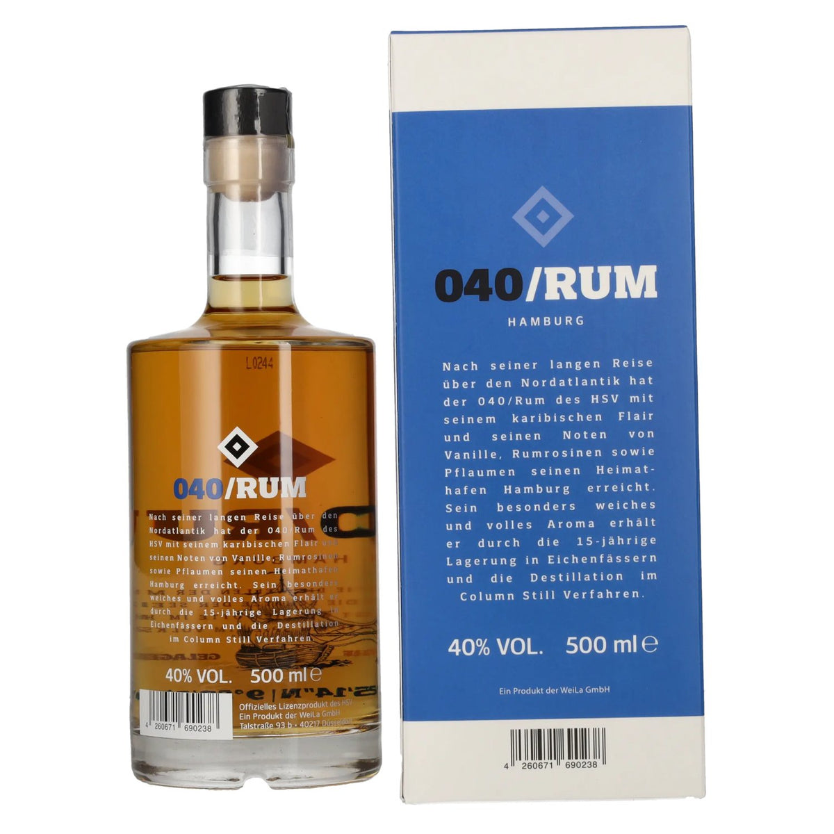HSV 040 Hamburg Rum 40% Vol. 0,5l in Geschenkbox