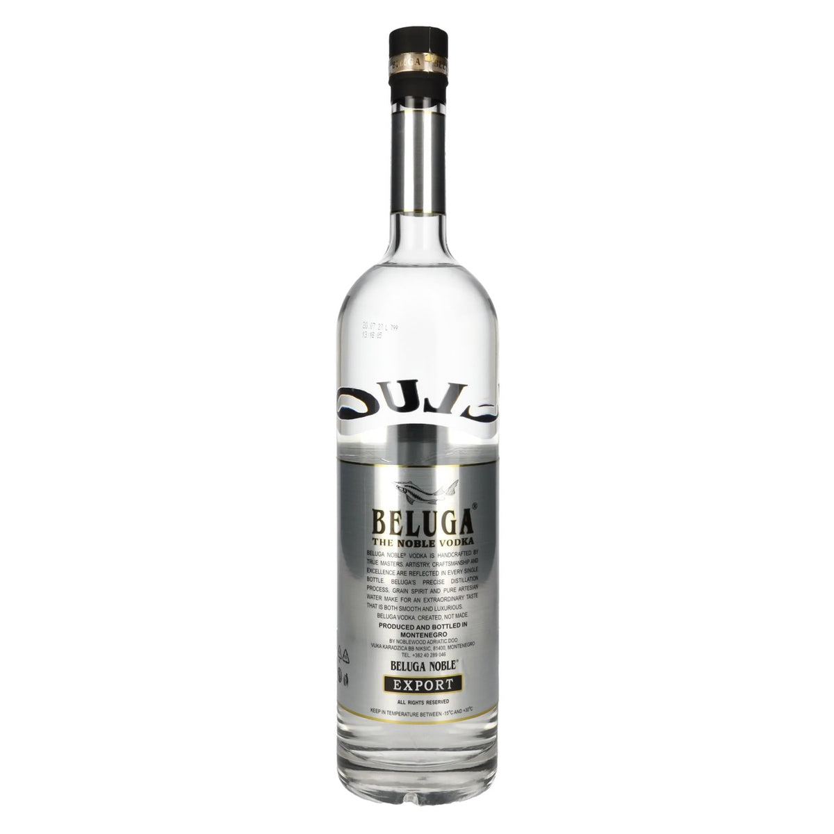 Beluga Noble Vodka EXPORT Montenegro 40% Vol. 1,5l