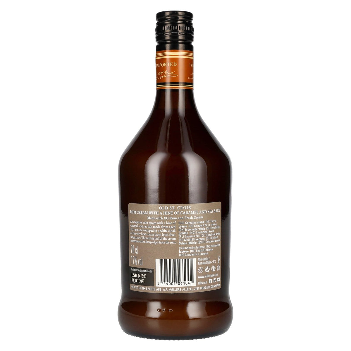 Old St. Croix A.H. Riise Caramel-Cream-Liqueur 17% Vol. 0,7l MHD 10/2026