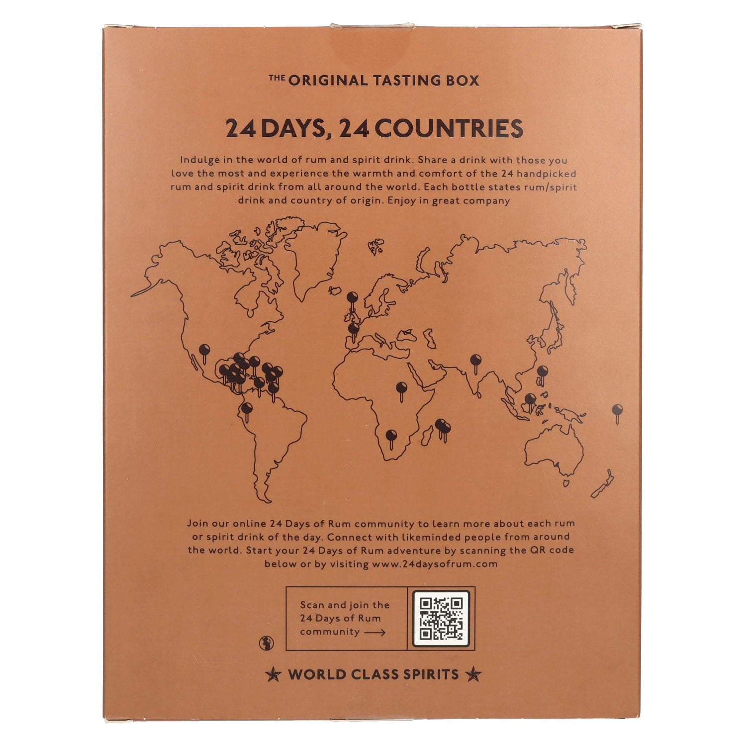 24 DAYS OF RUM AND SPIRIT DRINK The Original Tasting Box 41% Vol. 24x0,02l en coffret cadeau avec 2 verres Nosing