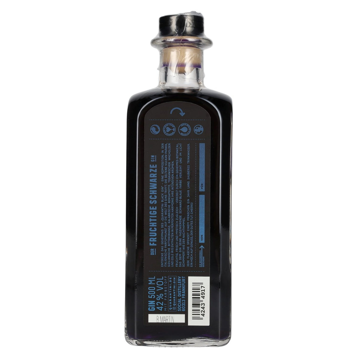 Quarantini Social Black Gin 42 % vol. 0,5 l