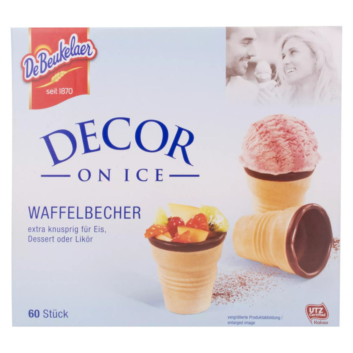 De Beukelaer Decor ON ICE Waffle Cups, 60 pieces