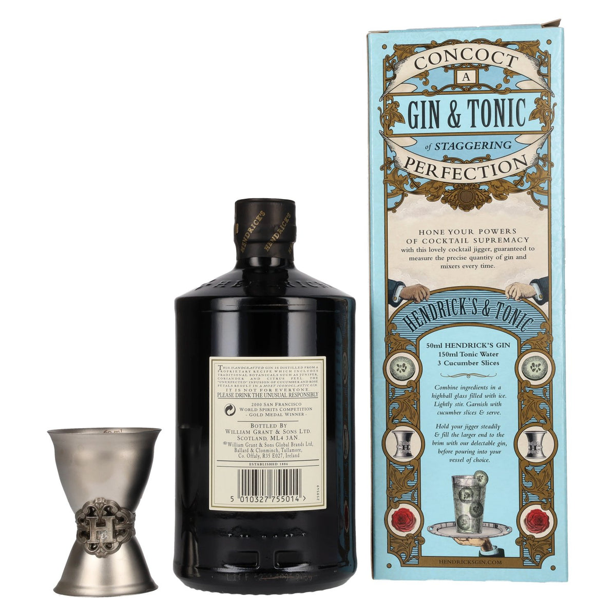 Hendrick's Gin 41,4% vol. 0,7l en boîte cadeau avec gobelet gradué