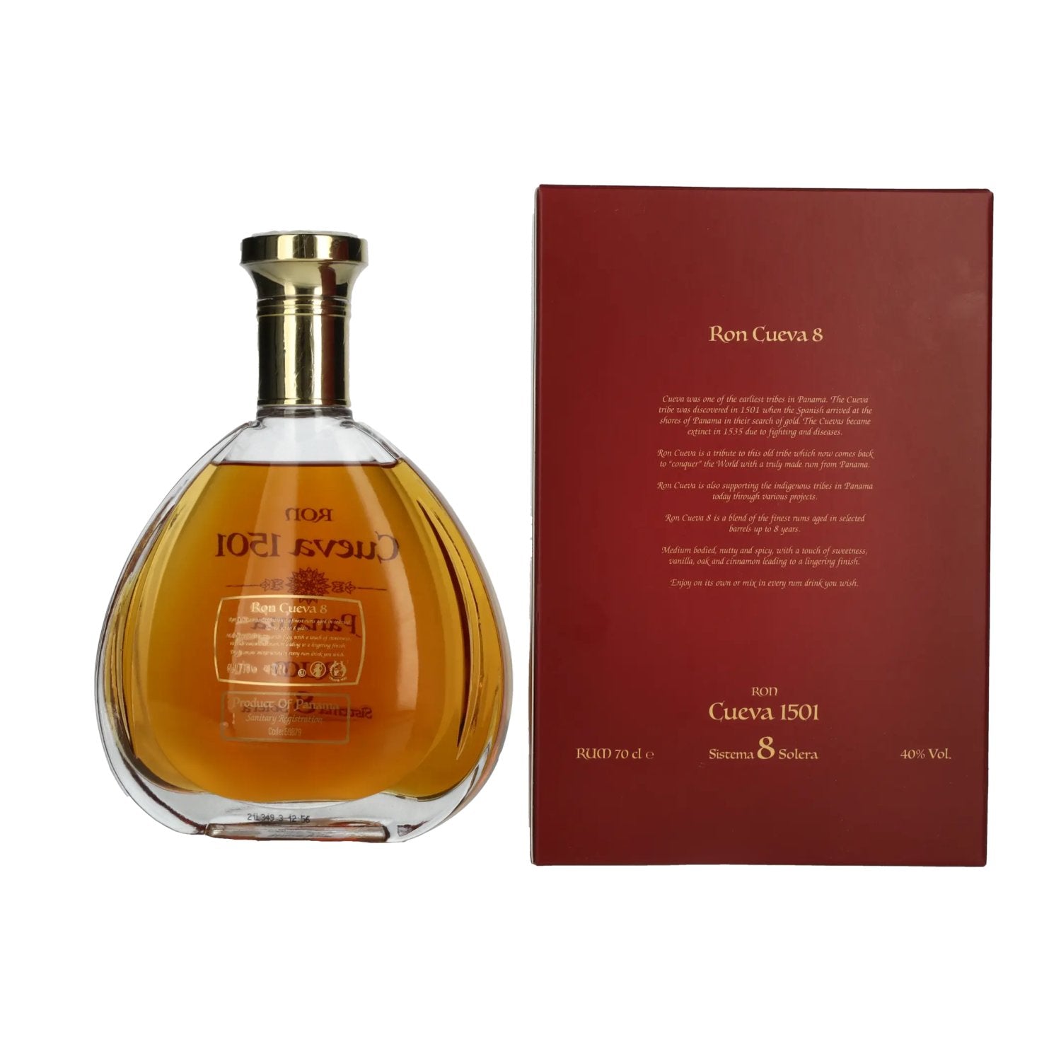 Ron Cueva 1501 Sistema 8 Solera Panama Rum 40% Vol. 0,7l in gift box