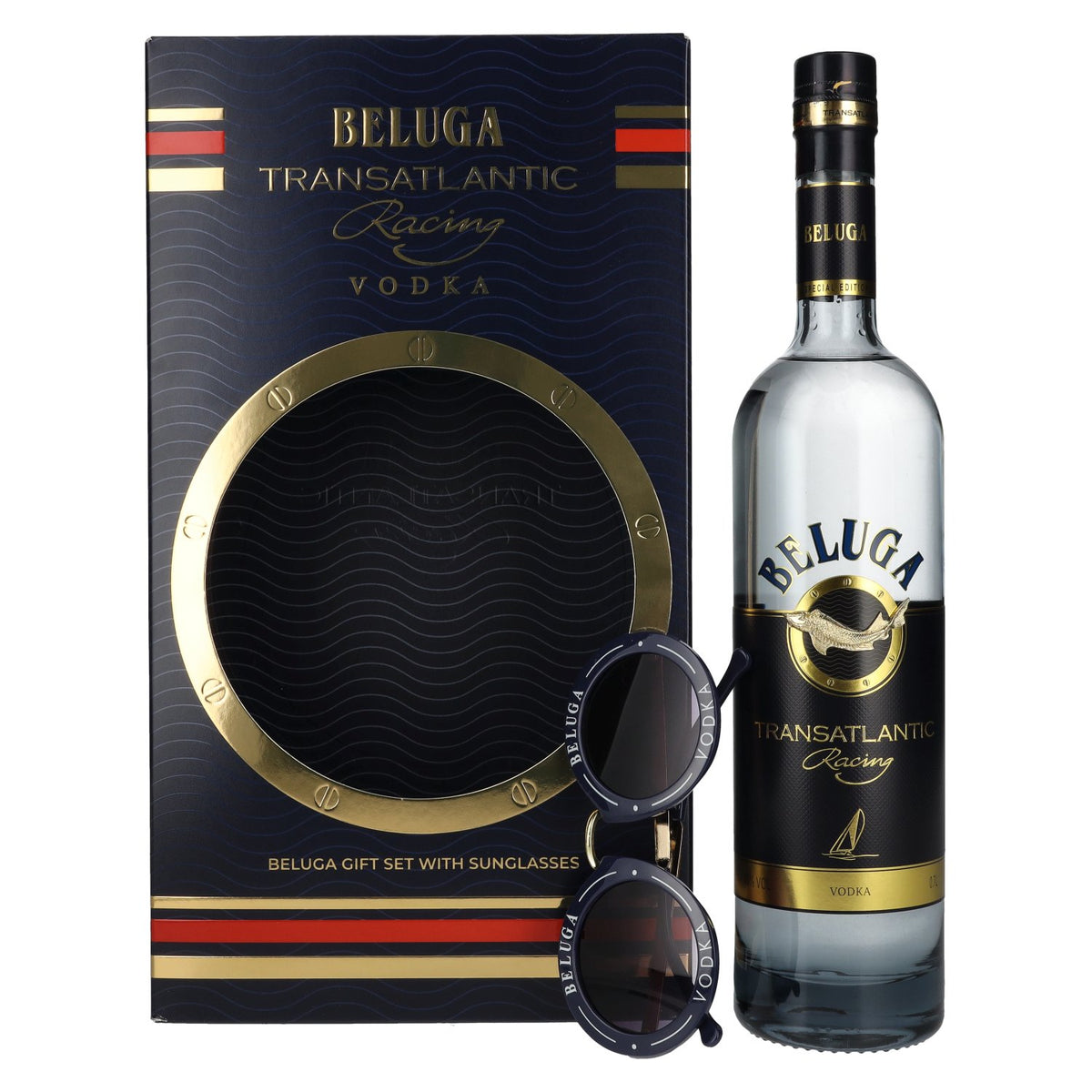 Beluga Transatlantic Racing Montenegro Vodka 40% Vol. 0,7l in gift box with sunglasses