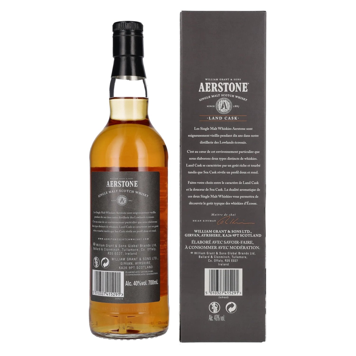 Aerstone 10 Years Old LAND CASK Single Malt 40% Vol. 0,7l in Geschenkbox