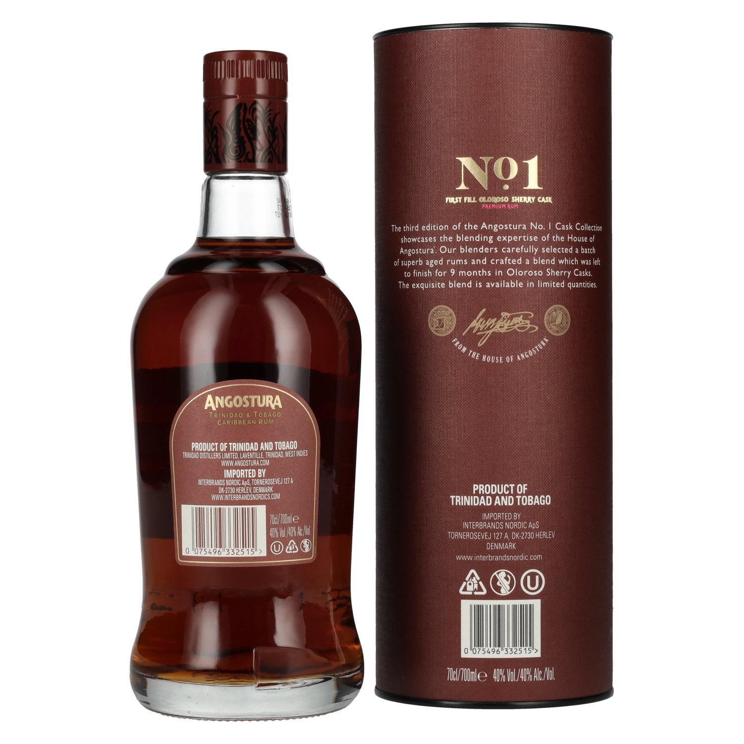 Angostura No. 1 CASK COLLECTION First Fill Oloroso Sherry Cask Premium Rum 40% Vol. 0,7l en boîte cadeau