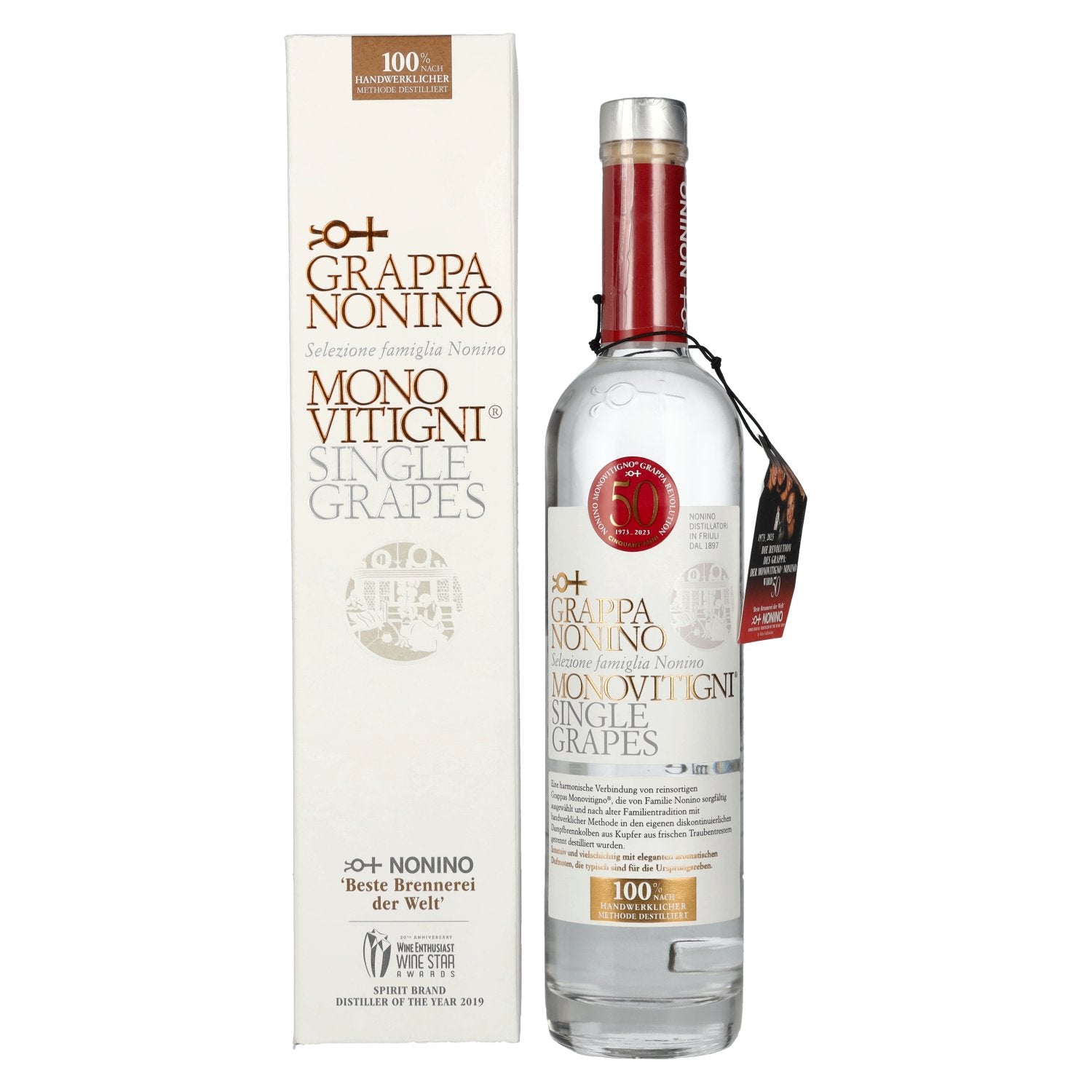 Nonino Grappa Monovitigni Single Grapes 40% vol. 0,5l en boîte cadeau