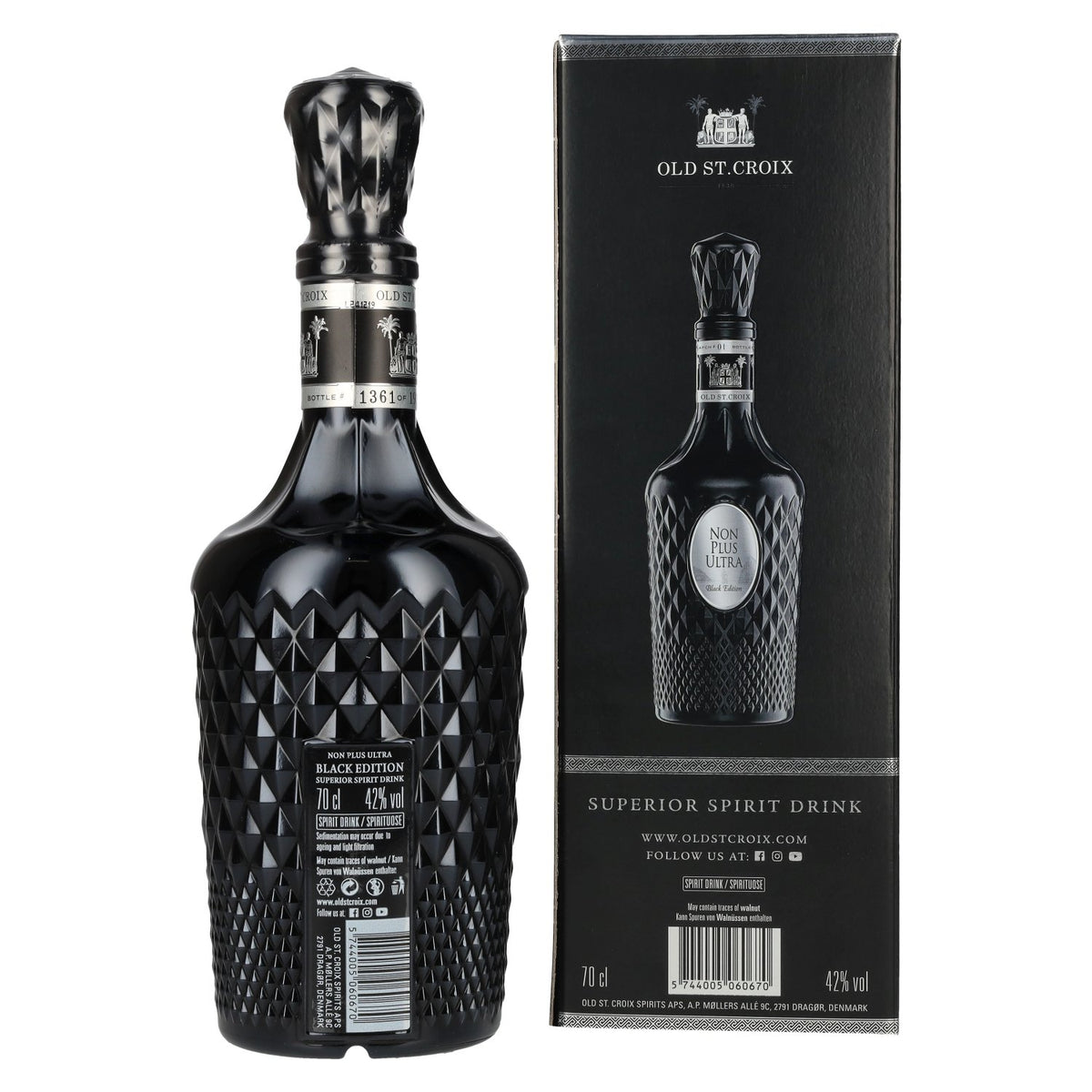 Old St. Croix A.H. Riise NON PLUS ULTRA Black Edition Superior Spirit Drink 42% Vol. 0,7l in gift box