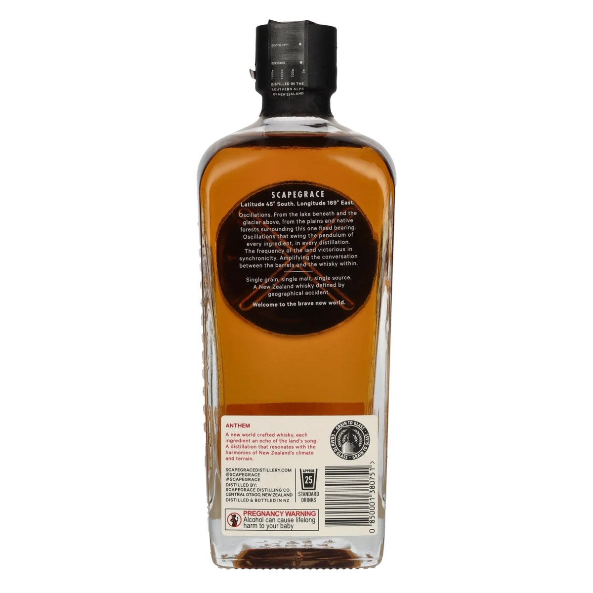 Scapegrace ANTHEM Newzealand Small Batch Single Malt Whisky 46% Vol. 0,7l