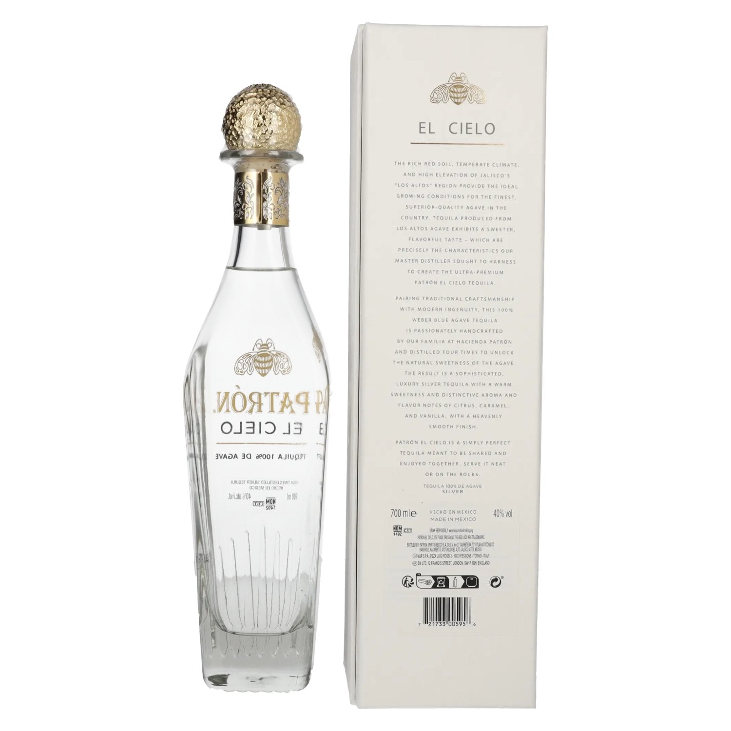 Patrón El Cielo Silver Tequila 100% de Agave 40% Vol. 0,7l in gift box