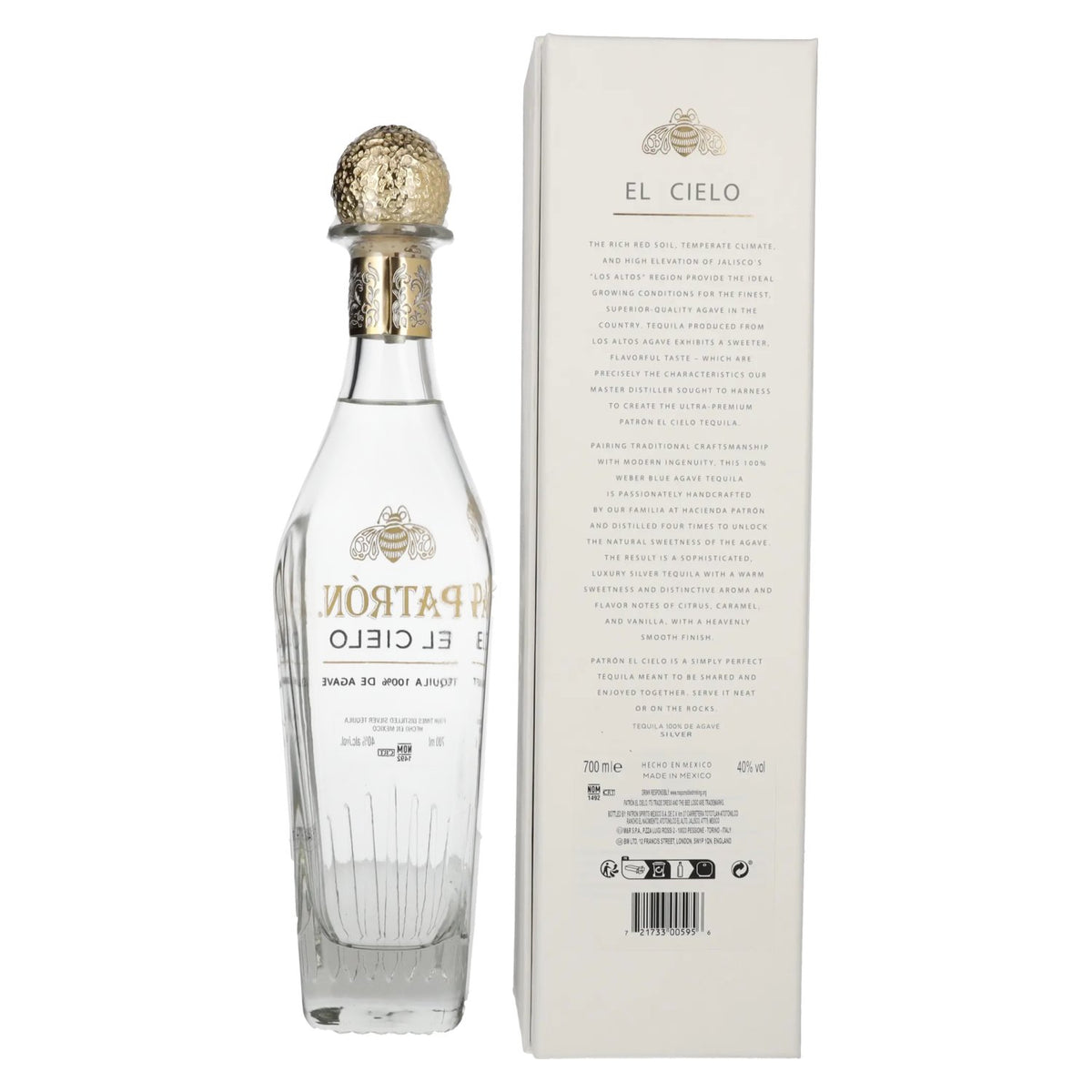 Patrón El Cielo Silver Tequila 100% de Agave 40% Vol. 0,7l in Geschenkbox