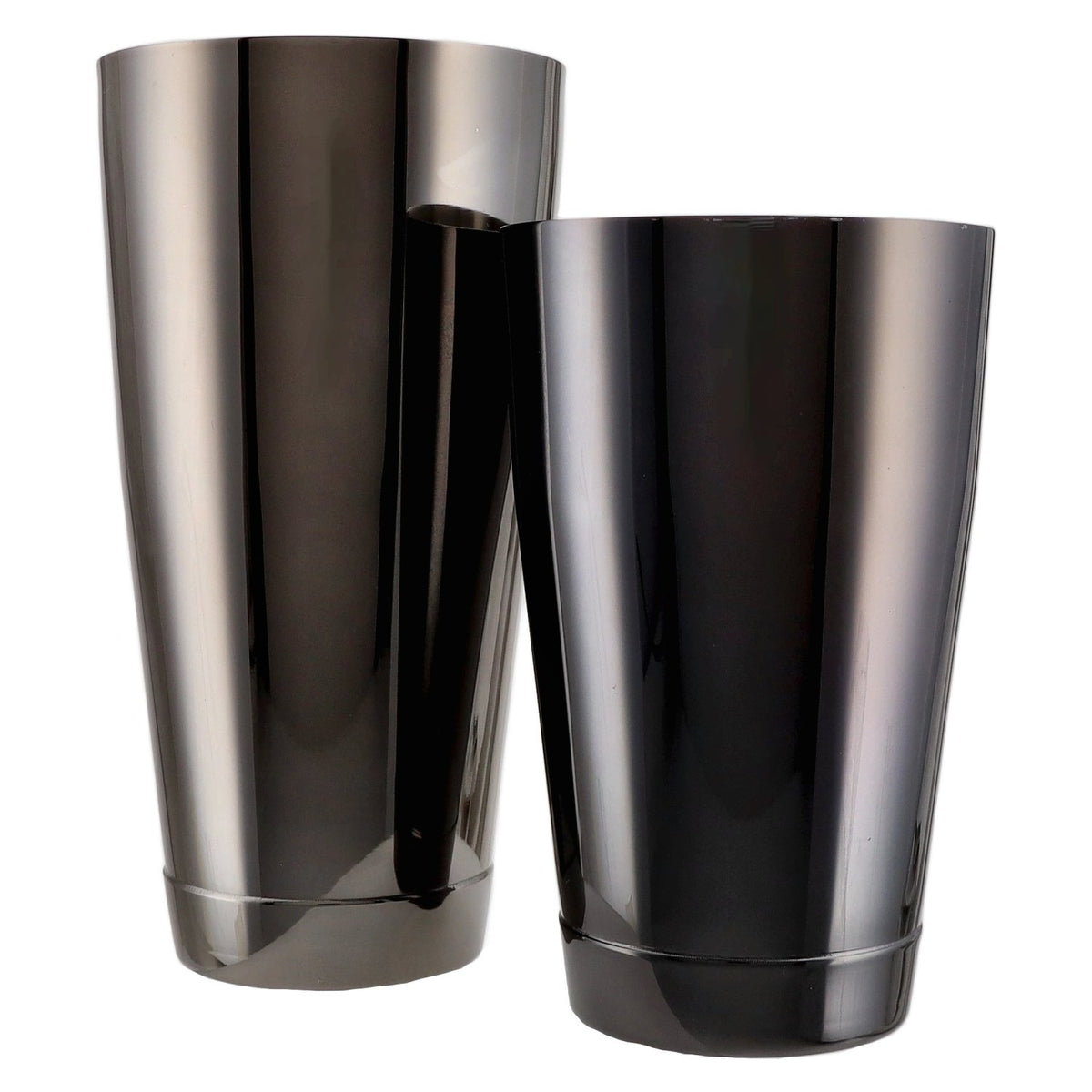 Cocktail shaker with stainless steel cup in anthracite-brown
