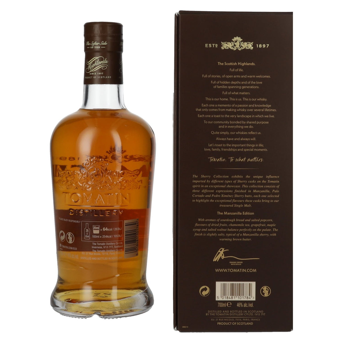 Tomatin 10 Years Old SHERRY COLLECTION Manzanilla Sherry Butts Limited Edition 2014 46% Vol. 0,7l in Geschenkbox
