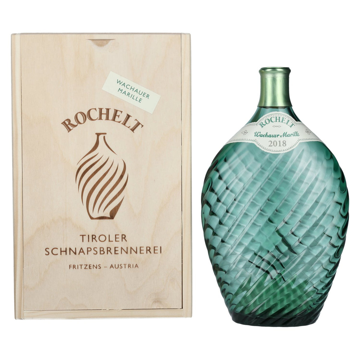 Rochelt Wachauer Marille 2018 50% vol. 0,7l dans une caisse en bois